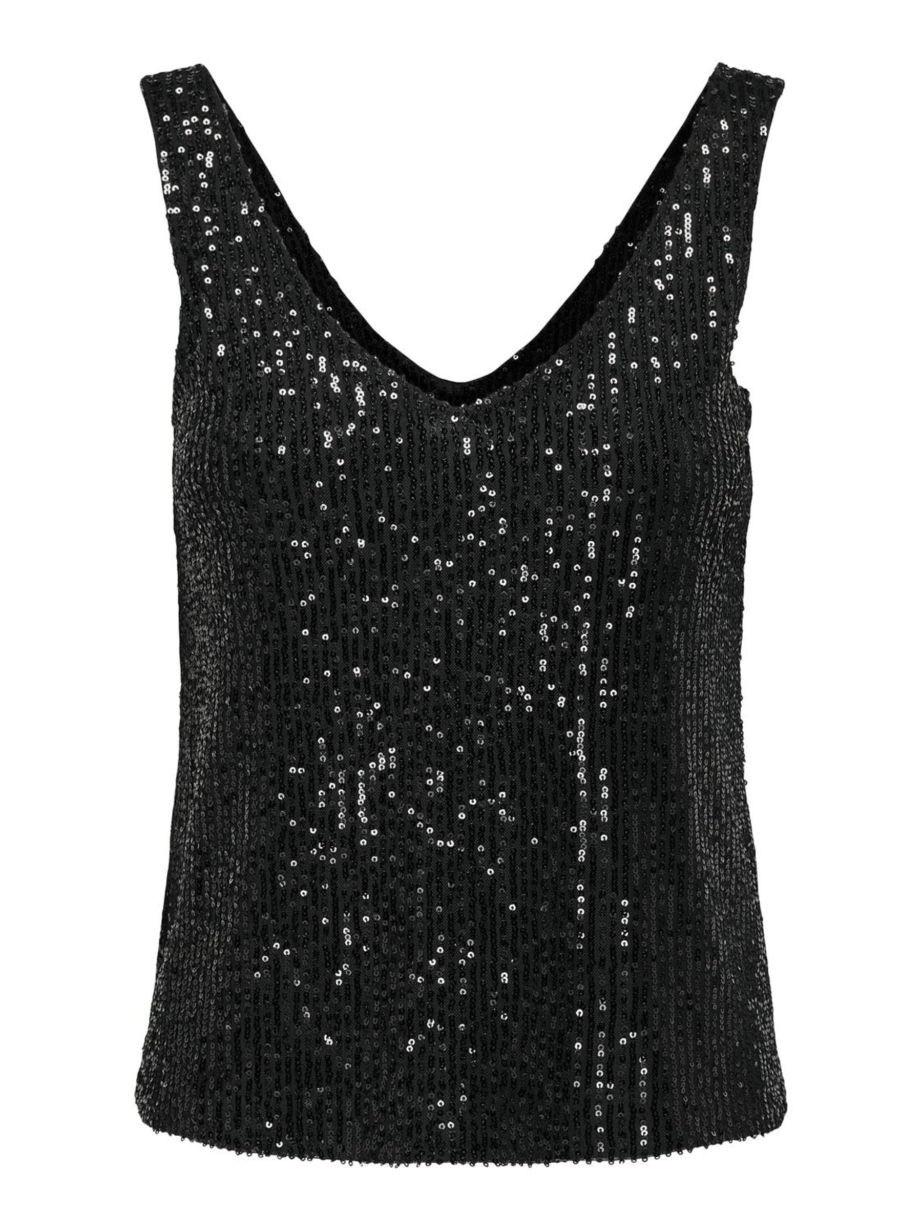 ONLANA S L V NECK SEQUINS TOP JRS