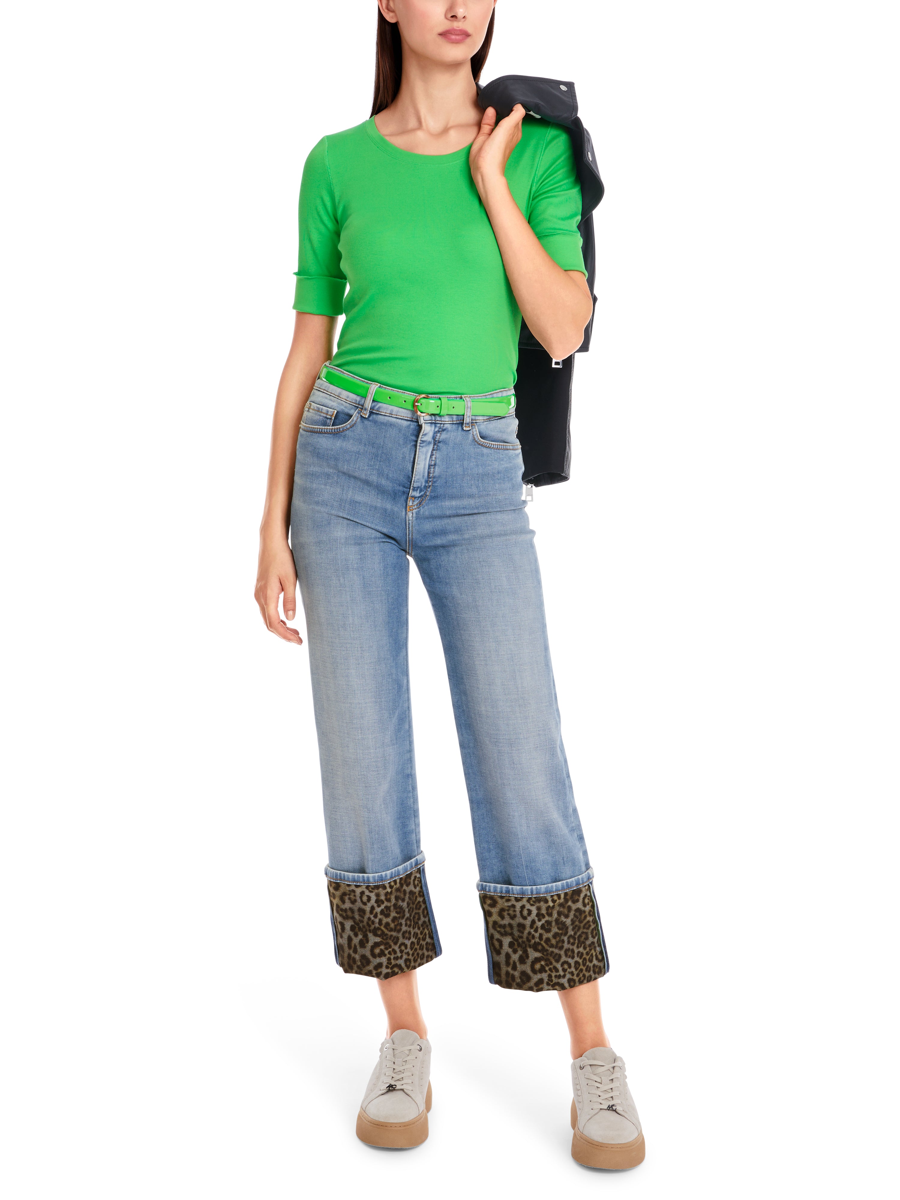 Uni T-Shirt aus stretchigem Cotton-Ripp