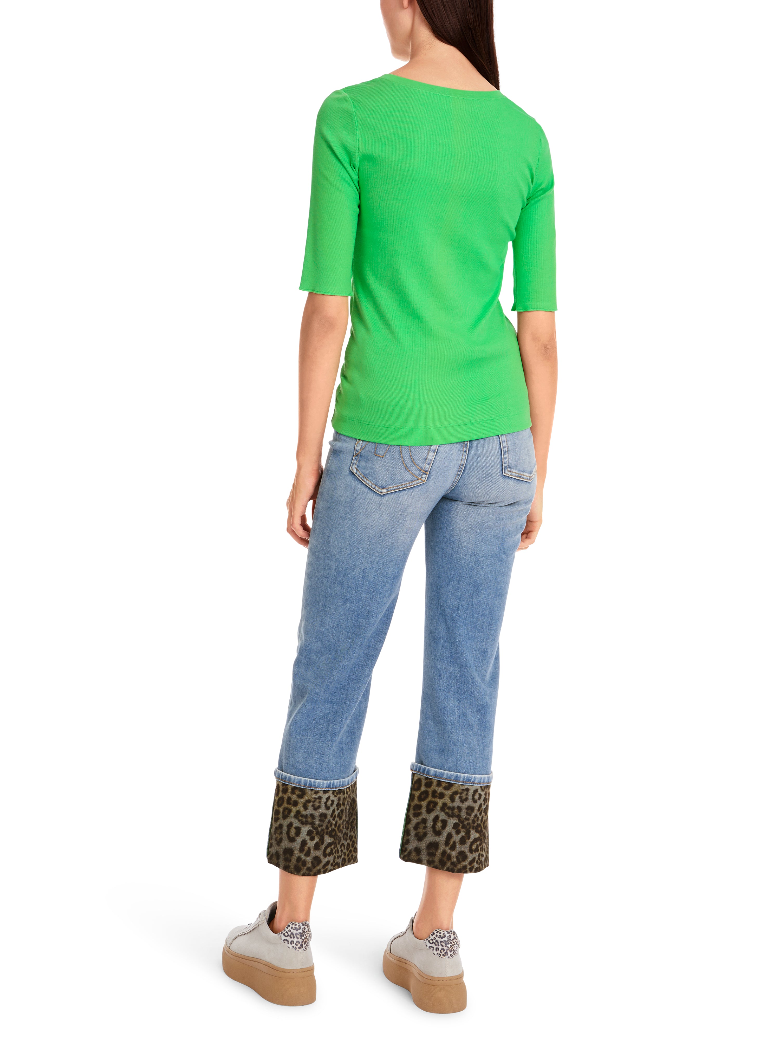 Uni T-Shirt aus stretchigem Cotton-Ripp