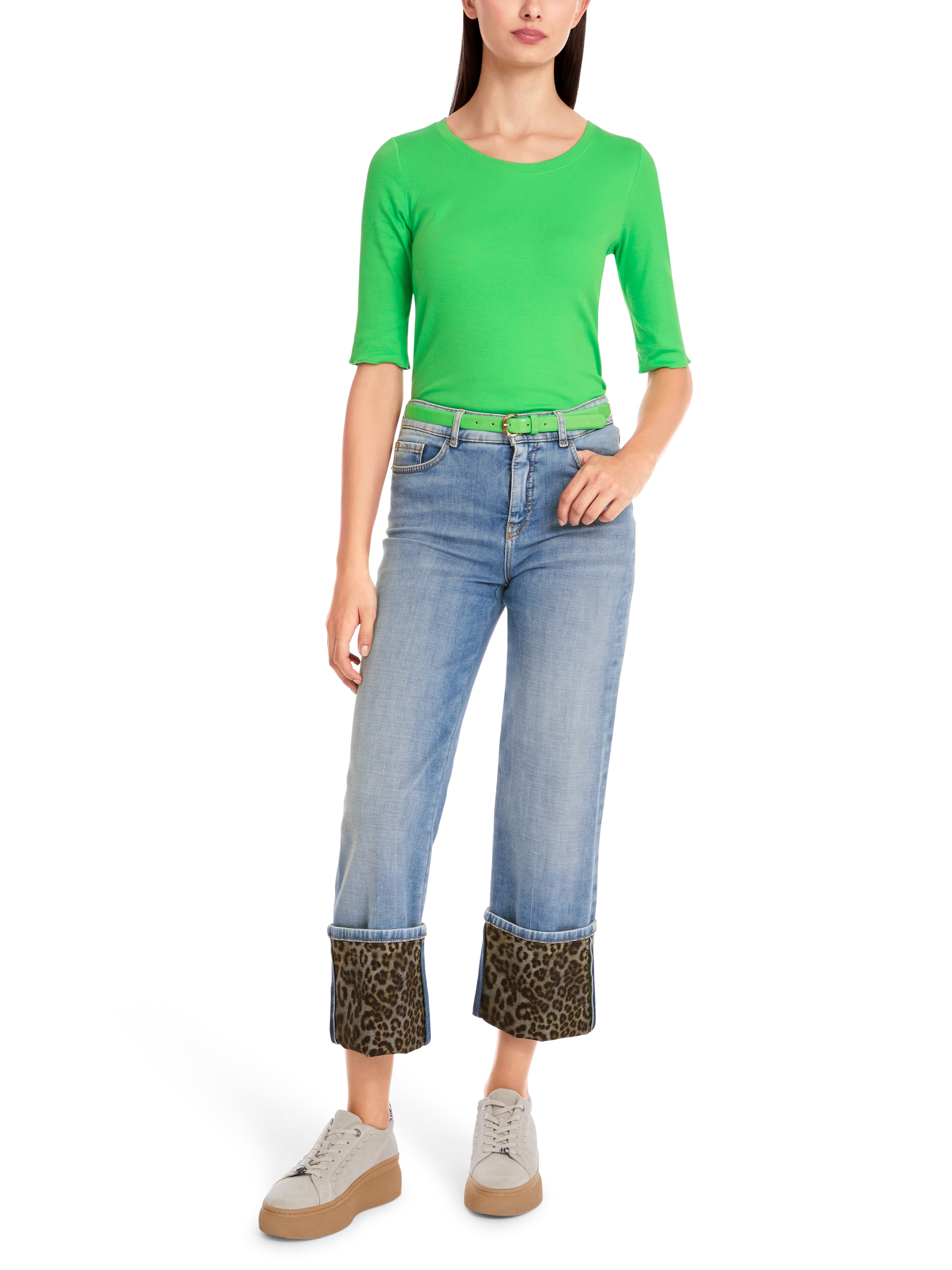 Uni T-Shirt aus stretchigem Cotton-Ripp