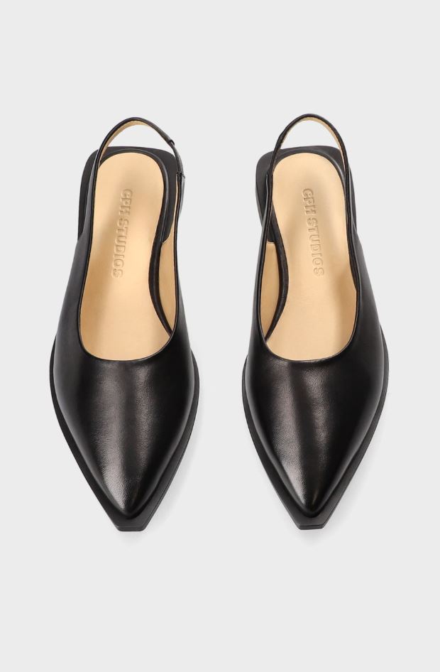Copenhagen Pointed Sling-Ballerinas CPH416 leather black