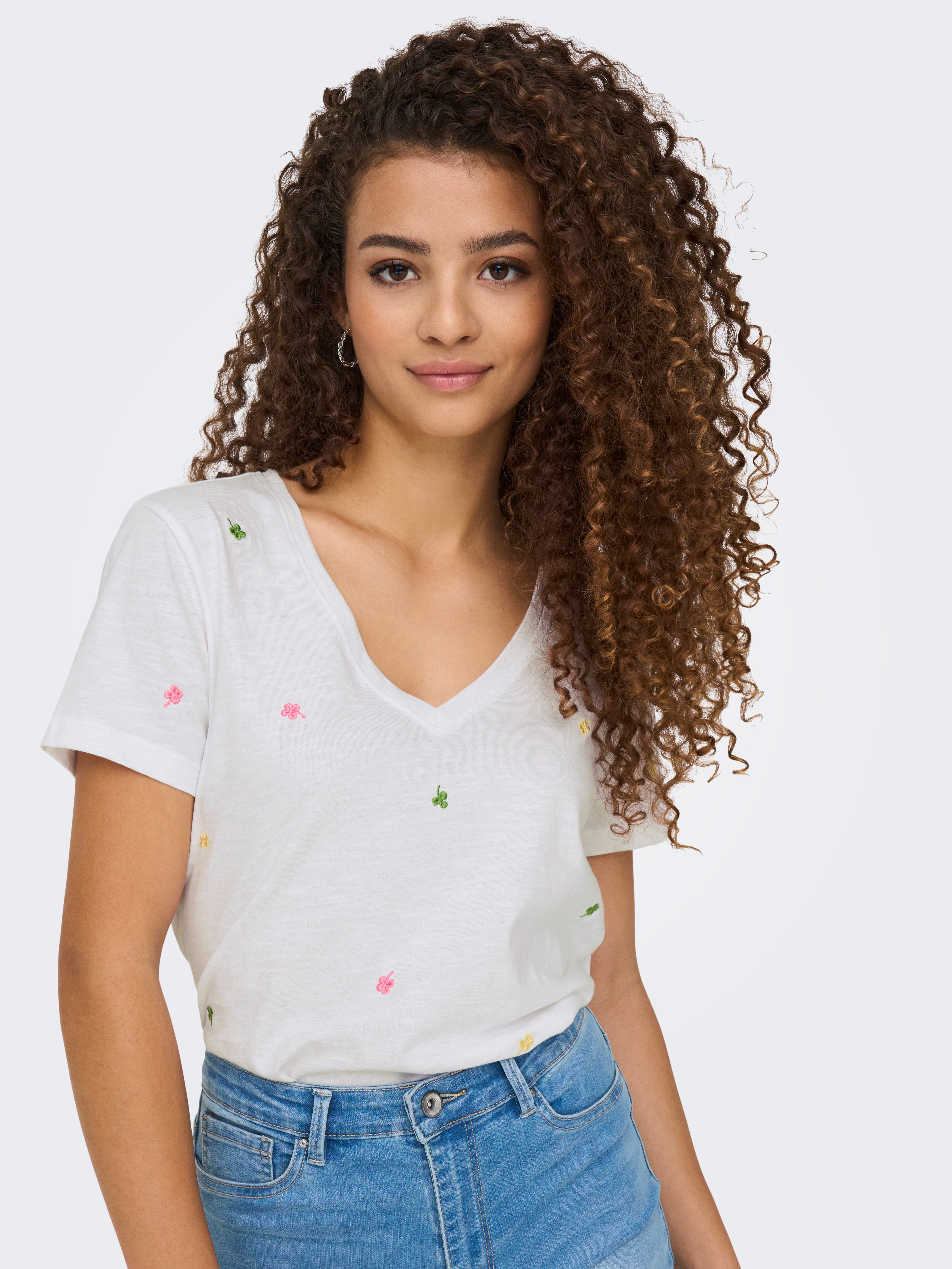 ONLKETTY LIFE S/S V-NECK TOP BOX JRS