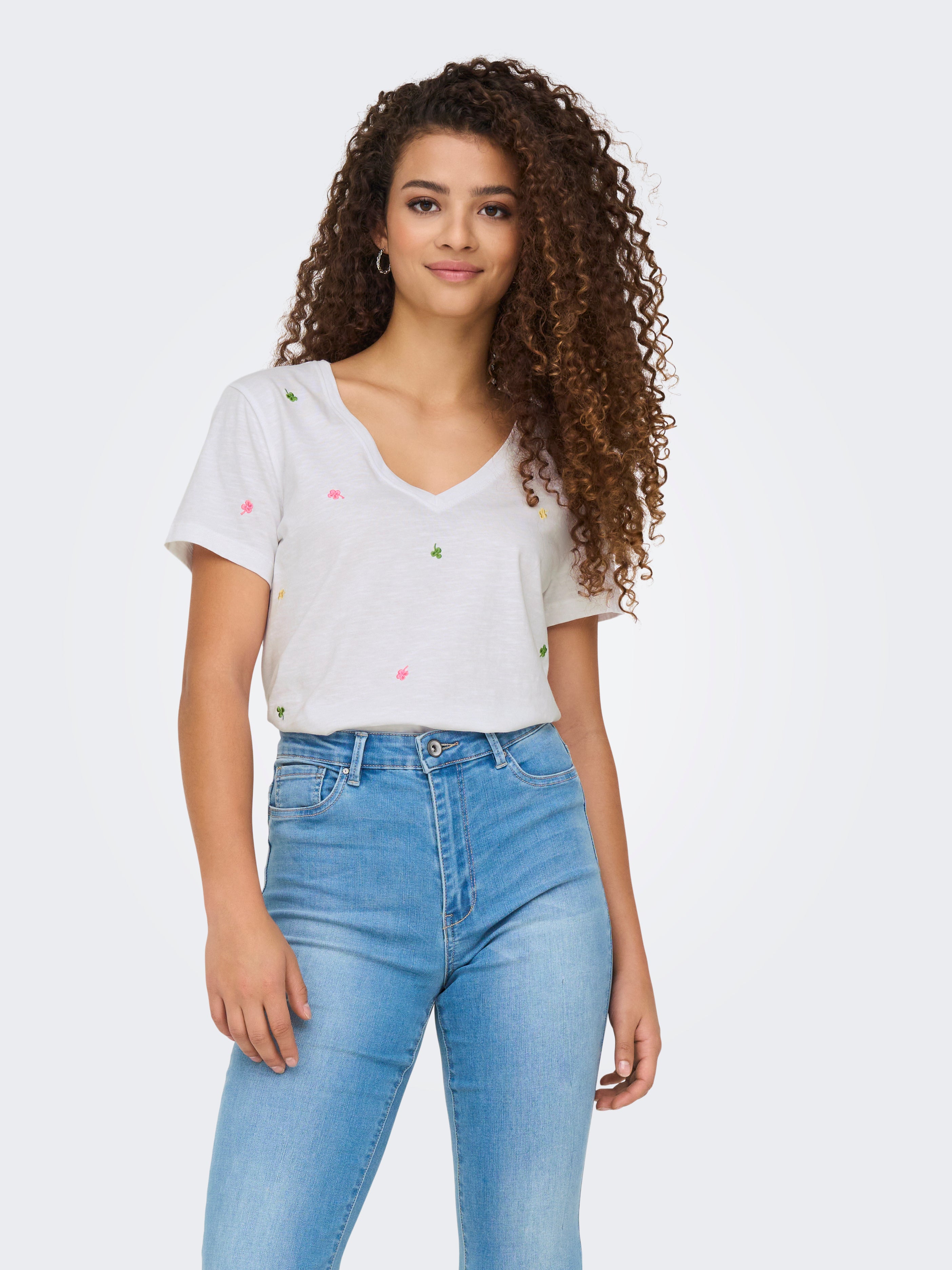 ONLKETTY LIFE S/S V-NECK TOP BOX JRS