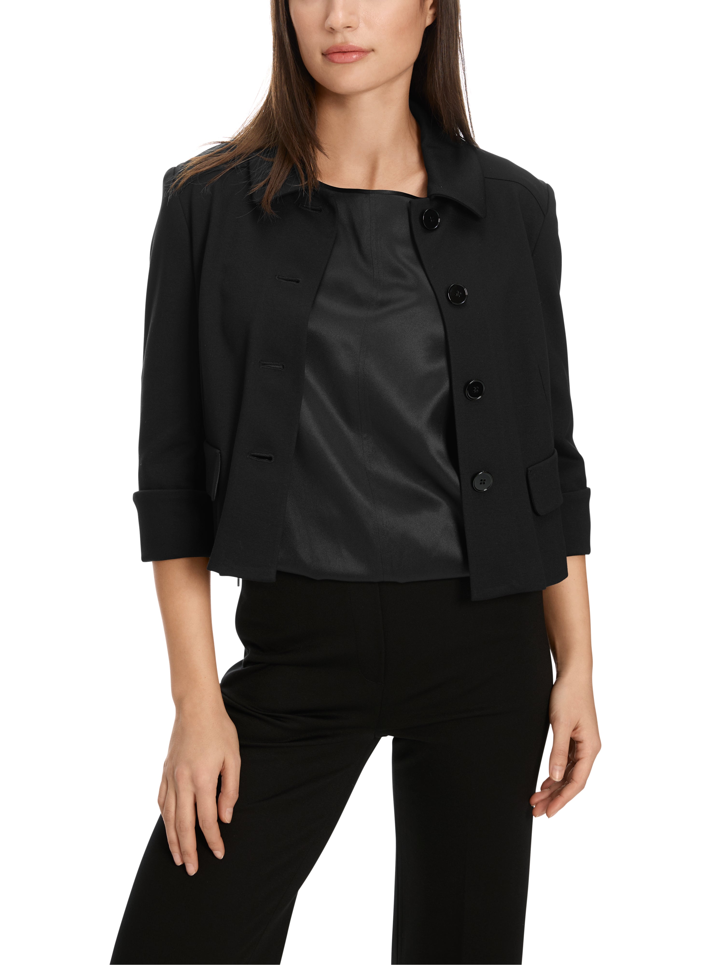 Kurze Jacke mit Kentkragen