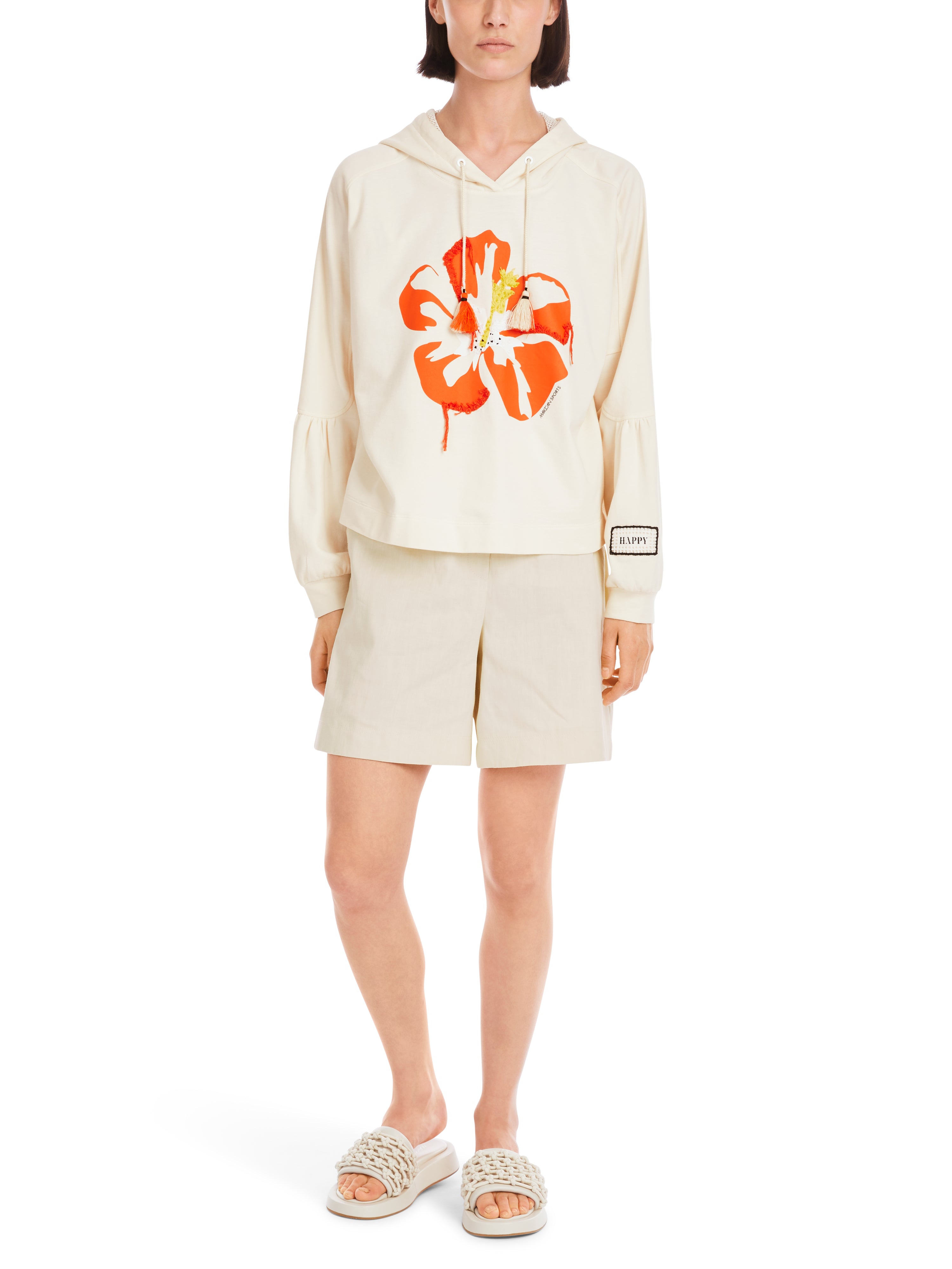 Sweatshirt im 3D-Hibiskus-Print