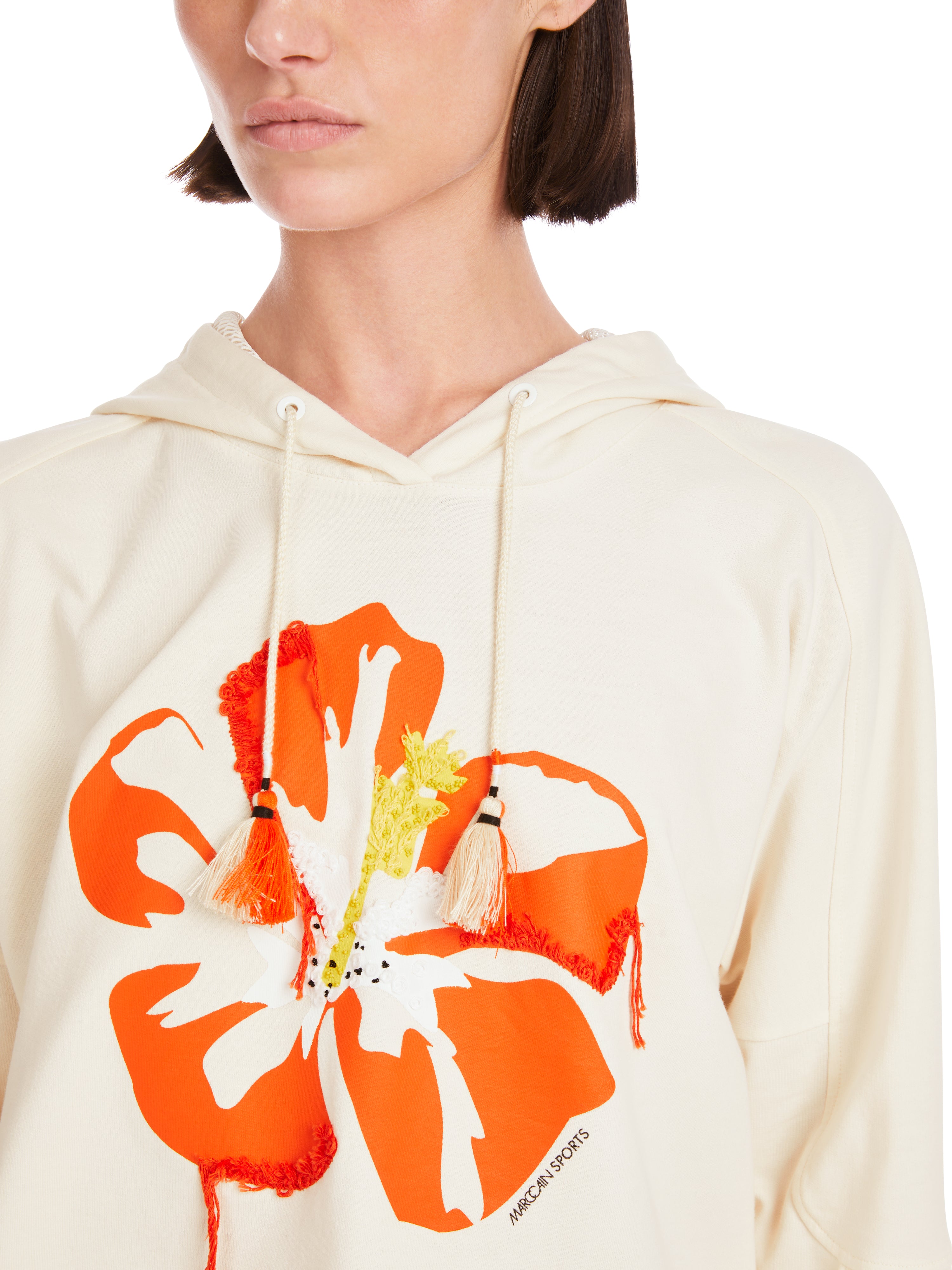 Sweatshirt im 3D-Hibiskus-Print