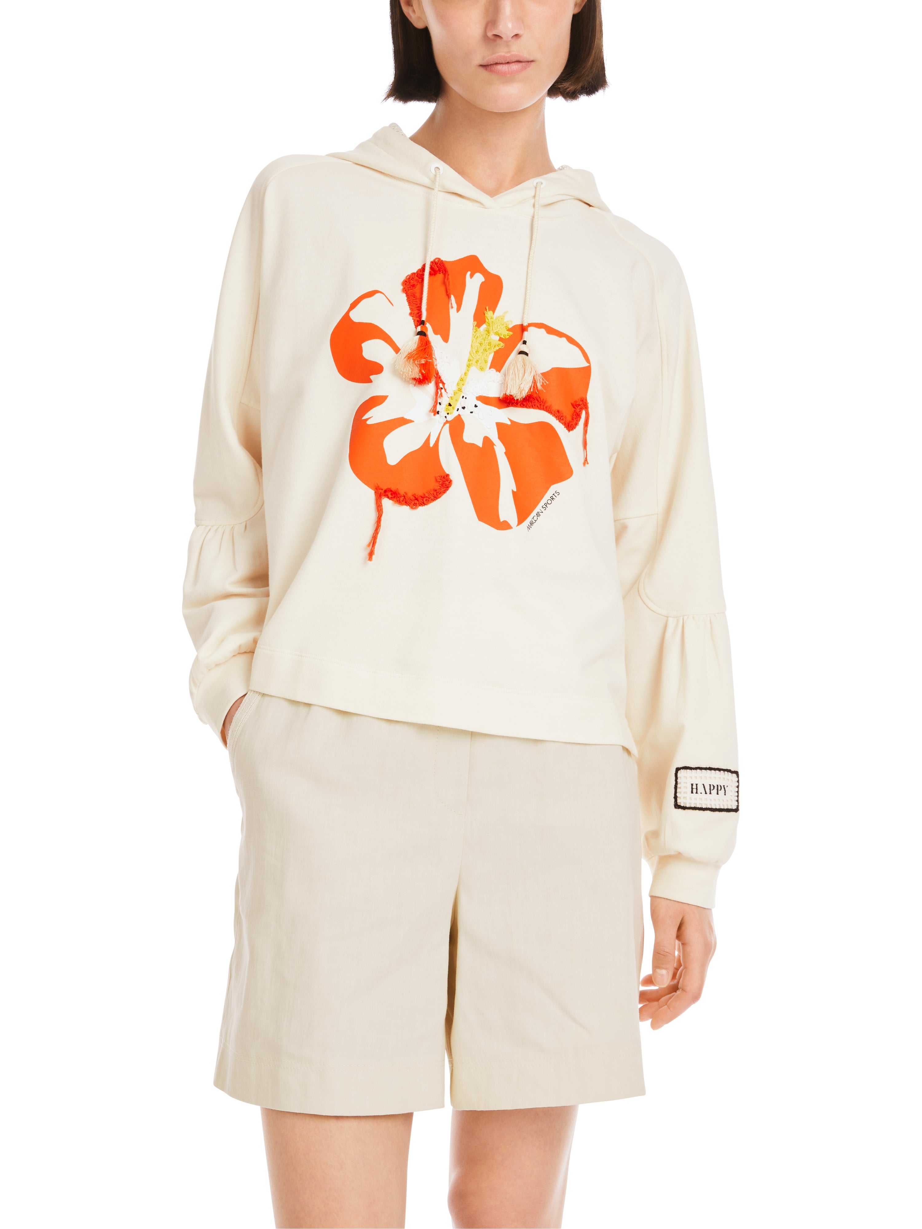 Sweatshirt im 3D-Hibiskus-Print