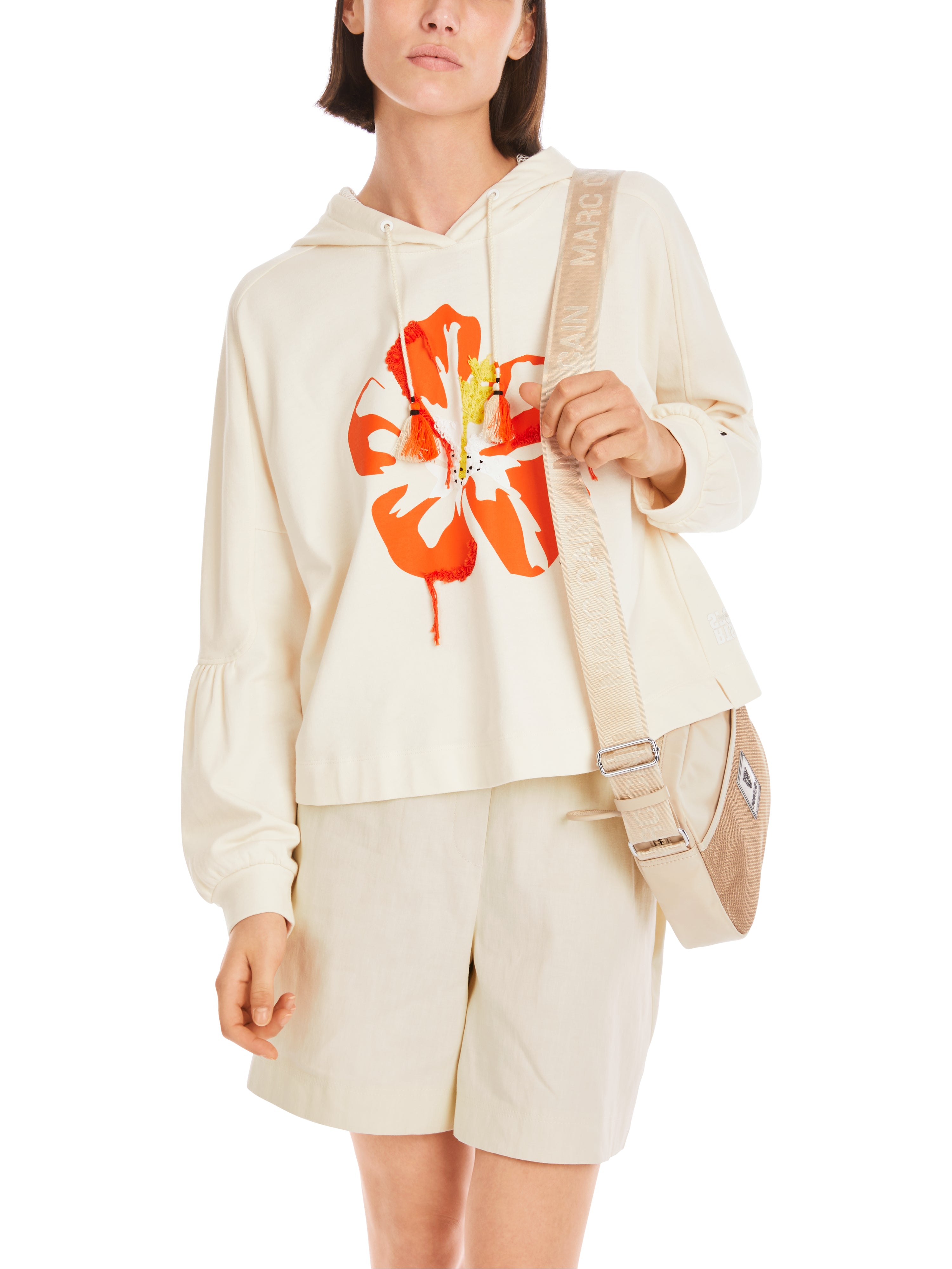 Sweatshirt im 3D-Hibiskus-Print