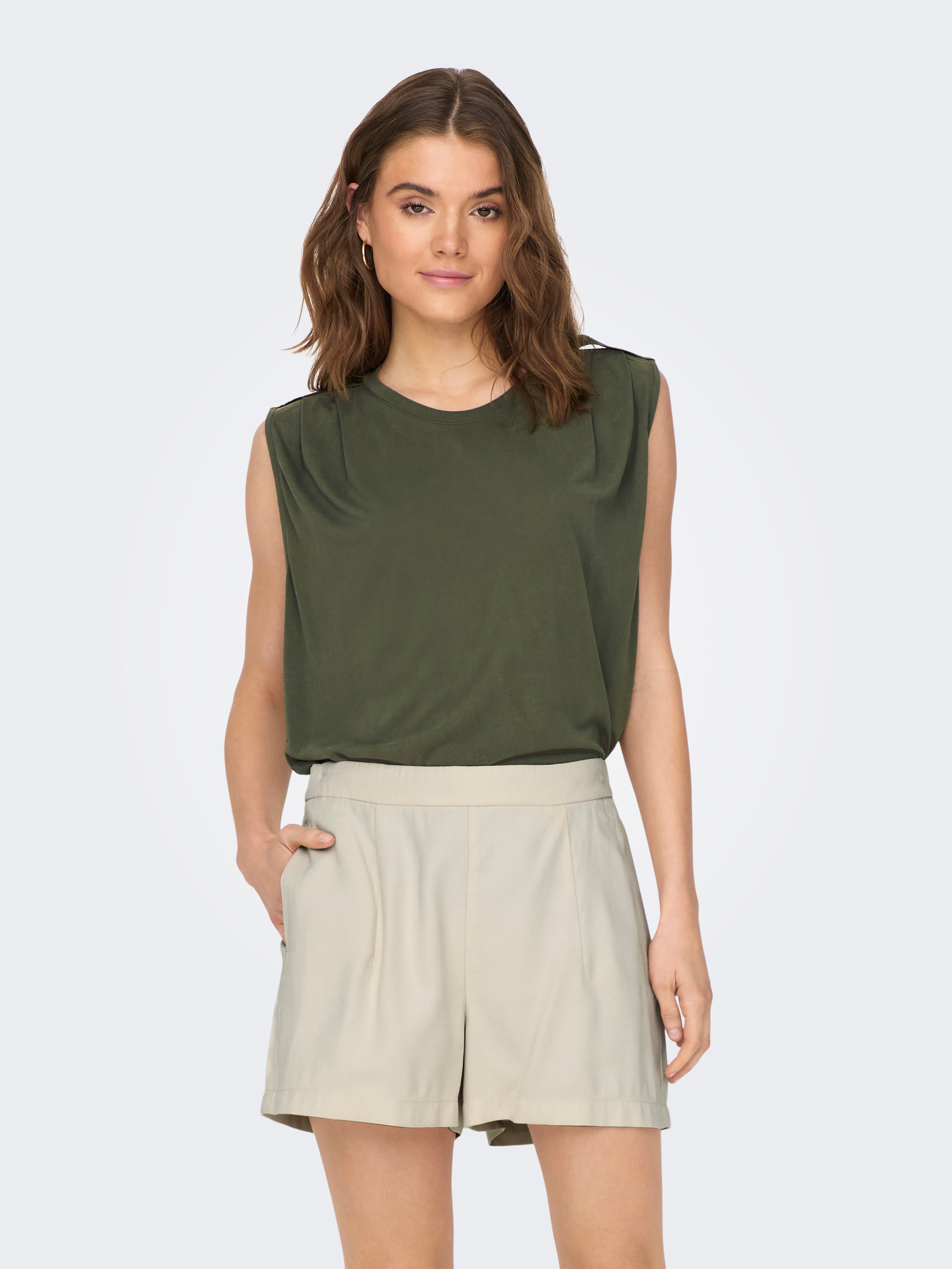 ONLFREE LIFE S/L MODAL SATIN MIX TOP JRS