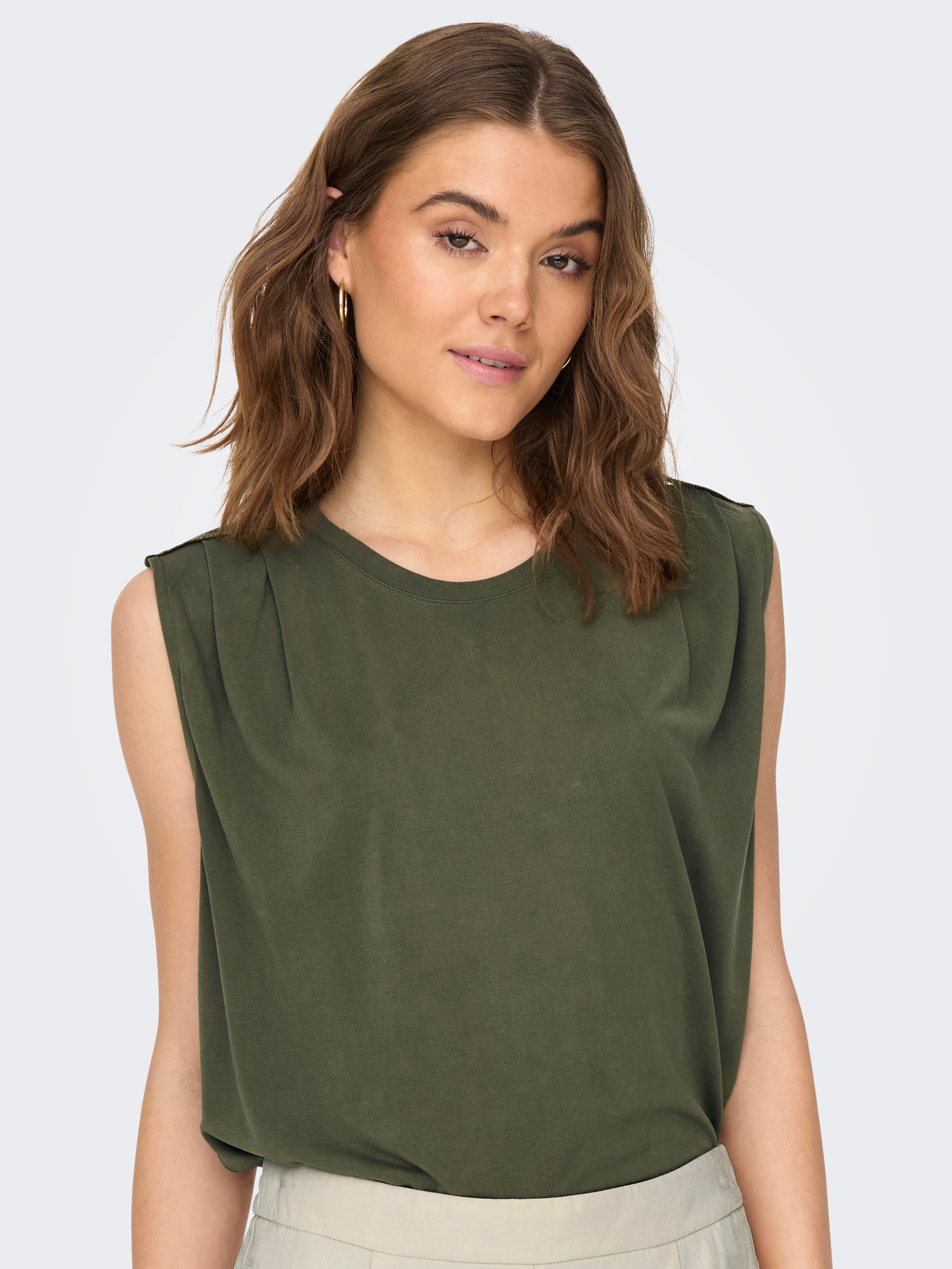 ONLFREE LIFE S/L MODAL SATIN MIX TOP JRS