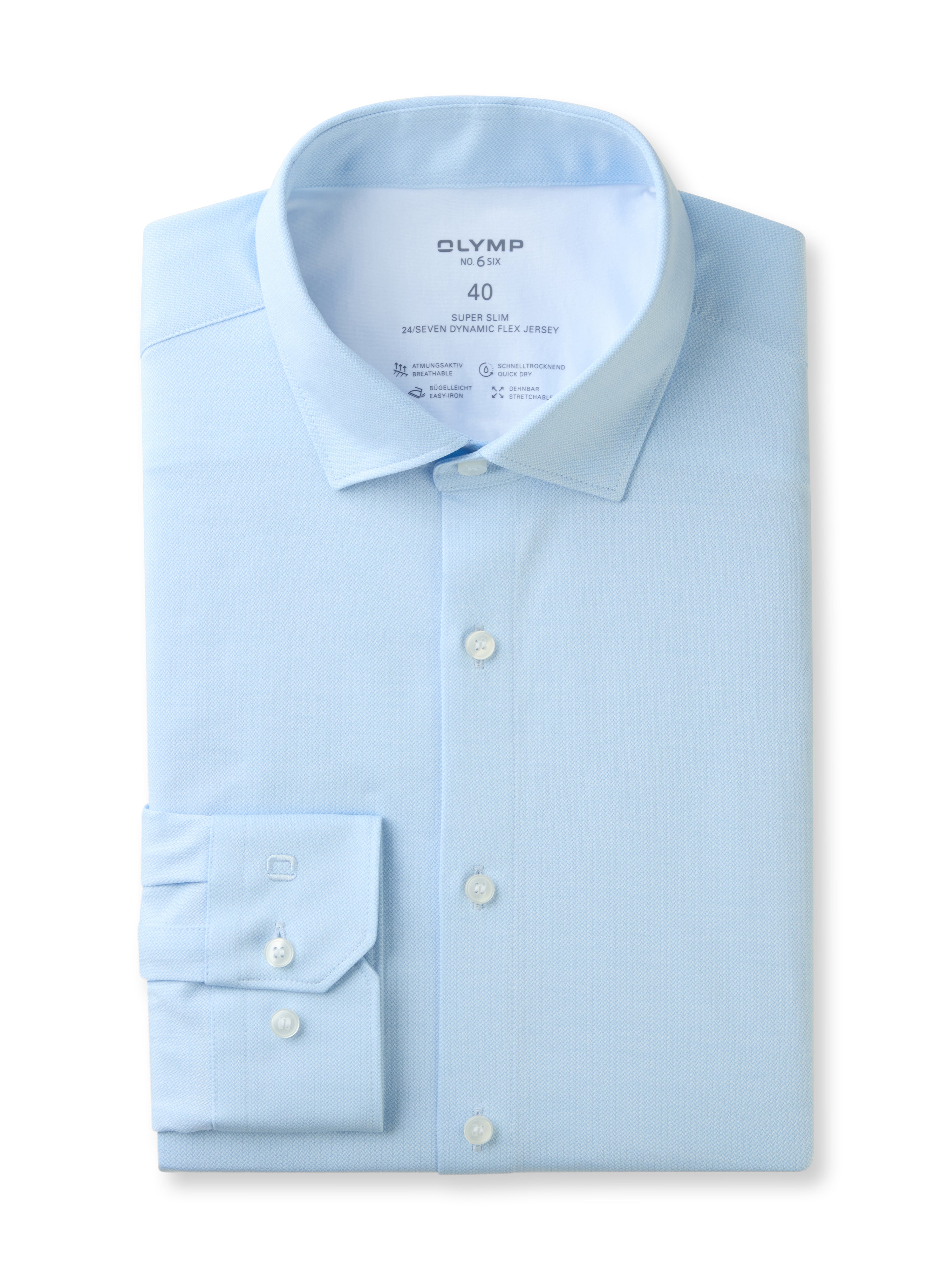OLYMP Businesshemd No. Six 24/Seven, Super Slim, Blau