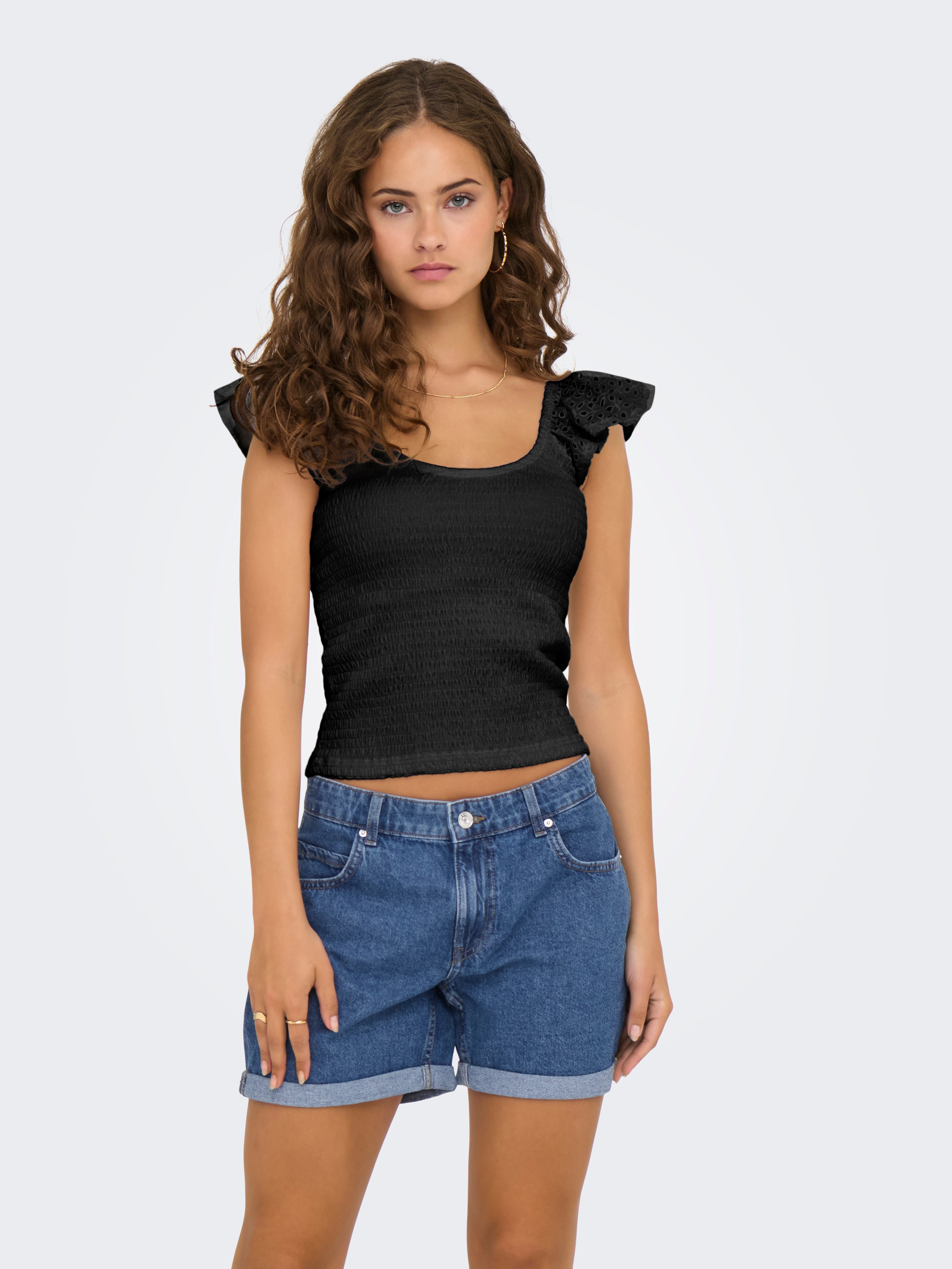 ONLMACY S/S O-NECK MIX TOP BOX JRS