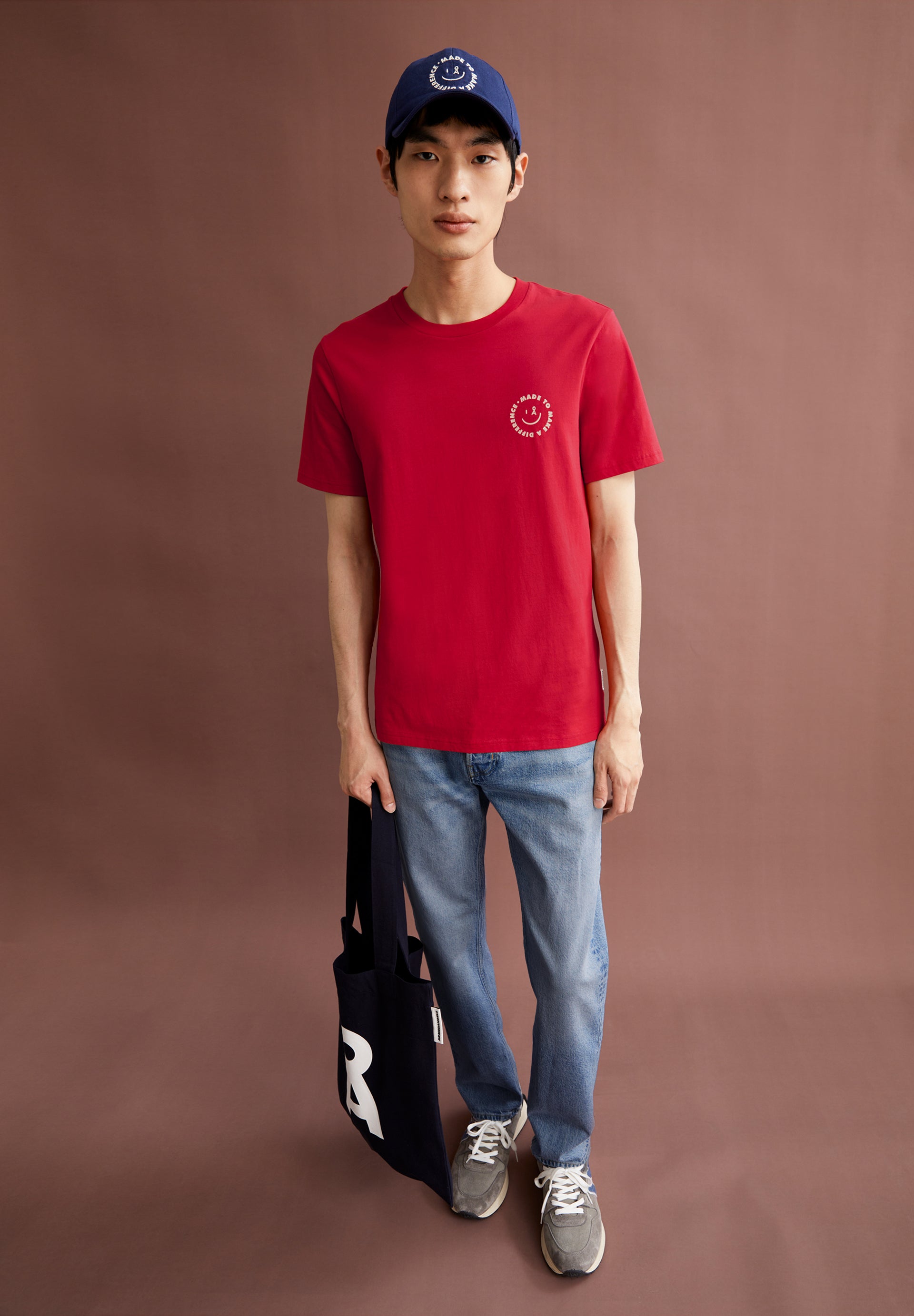 Armedangels T-Shirt JAAMES SMILEY aus Bio-Baumwolle