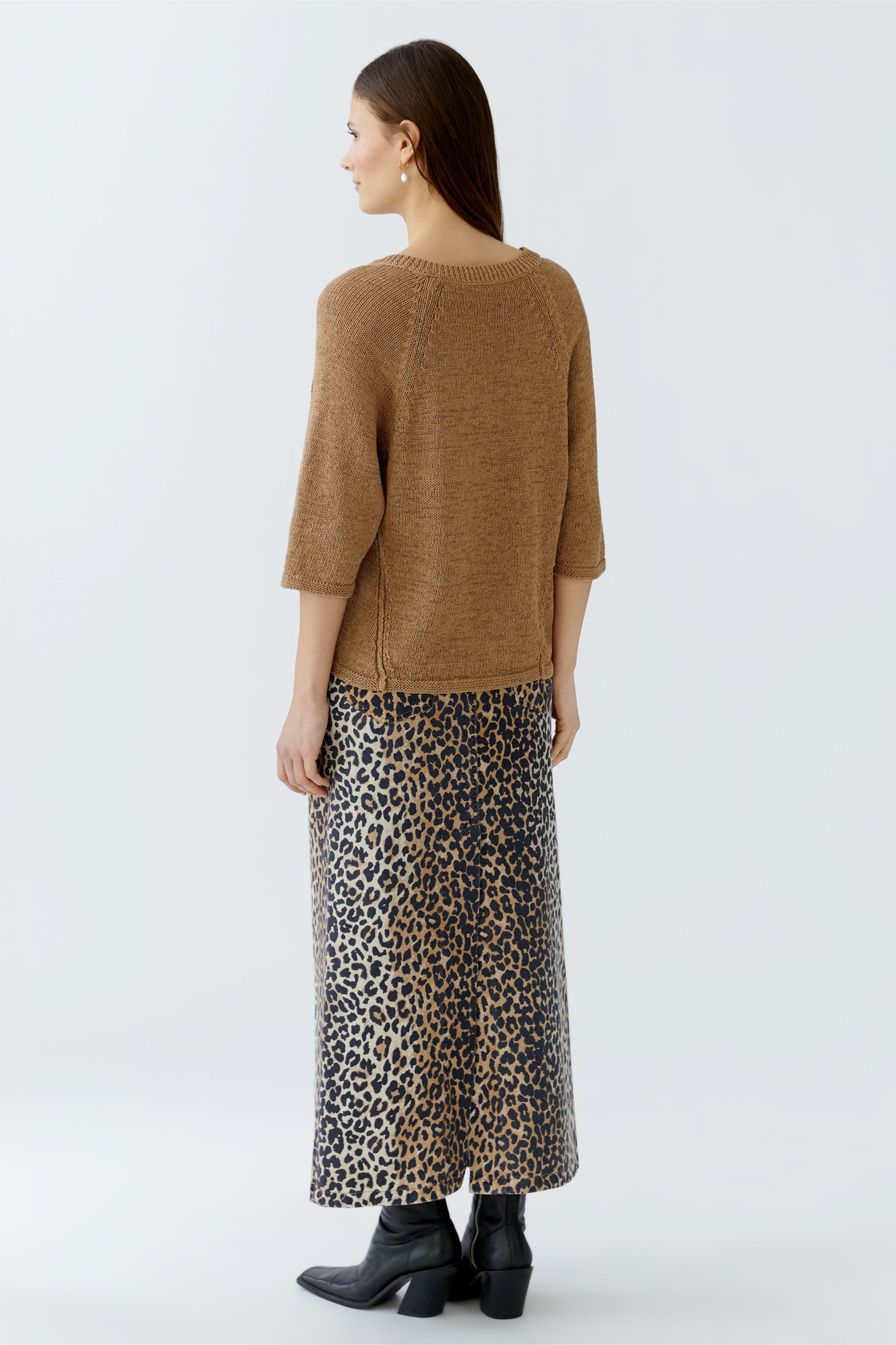 Pullover Baumwollmischung mit Leinen