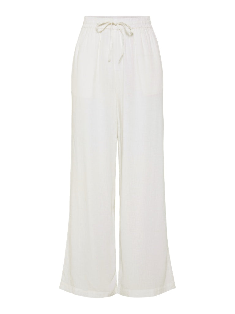 Leinengemisch-Hose mit weitem Bein