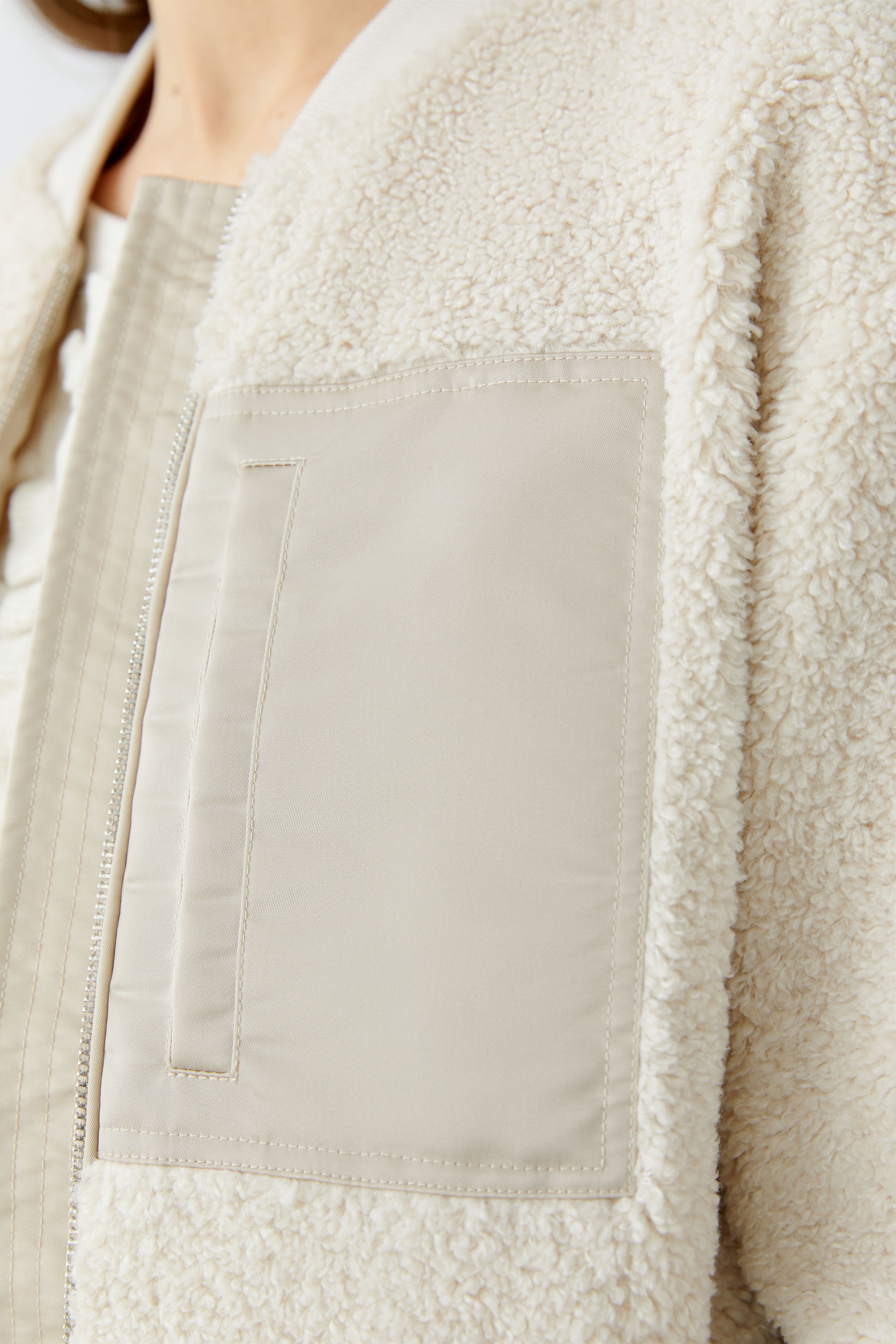 OUI Blouson mit Patch aus Teddyfell