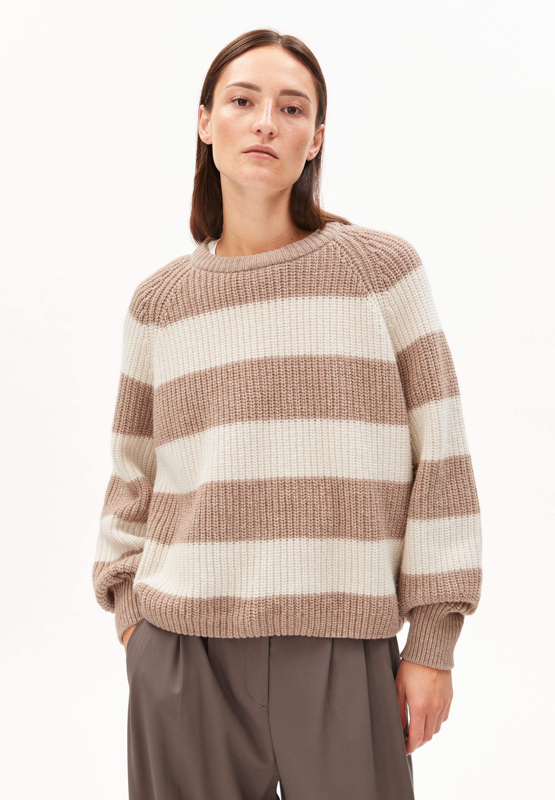Armedangels Grobstrickpullover KAAGI STRIPES aus Bio-Woll Mix