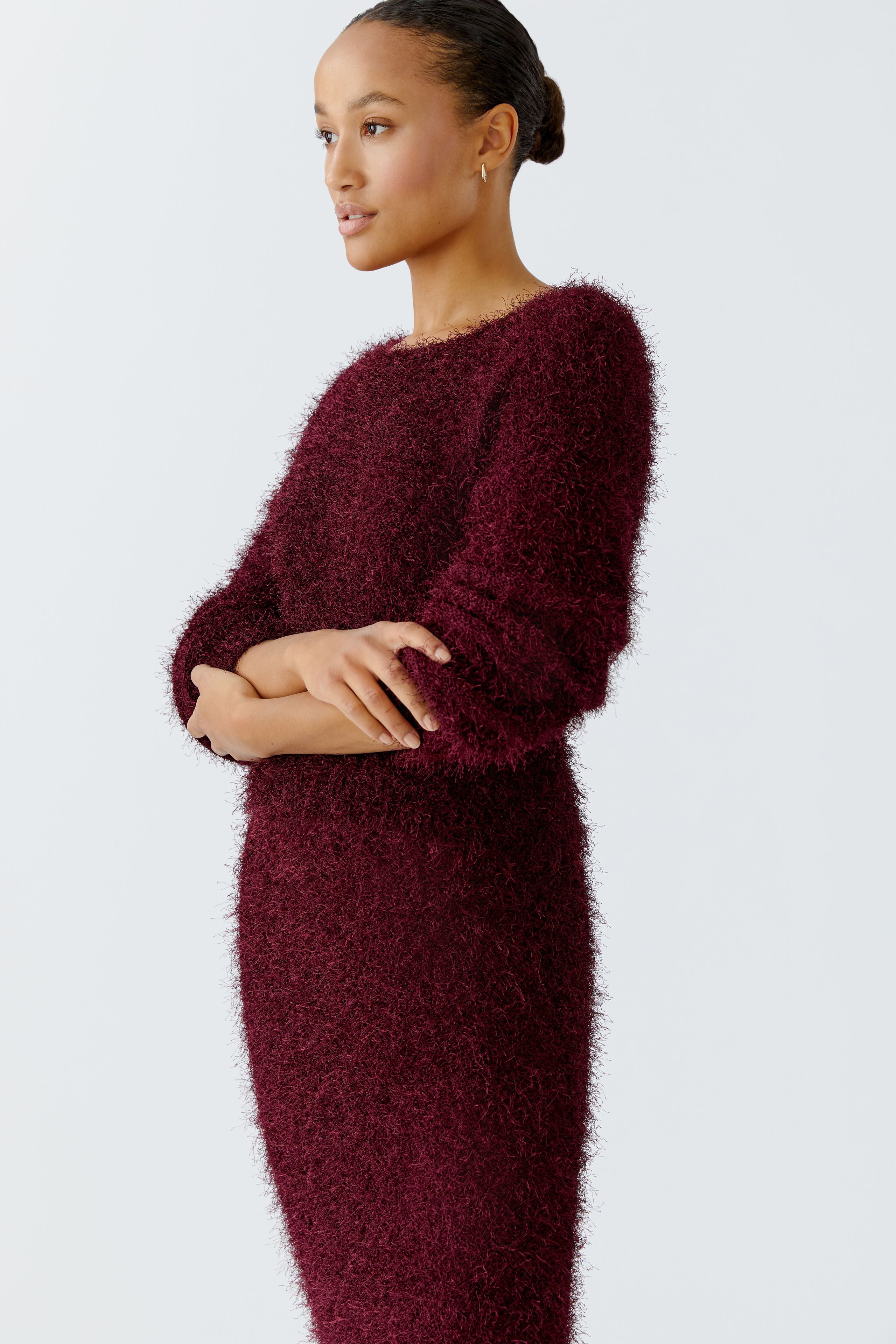 OUI Verkürzter Pullover aus Fransengarn