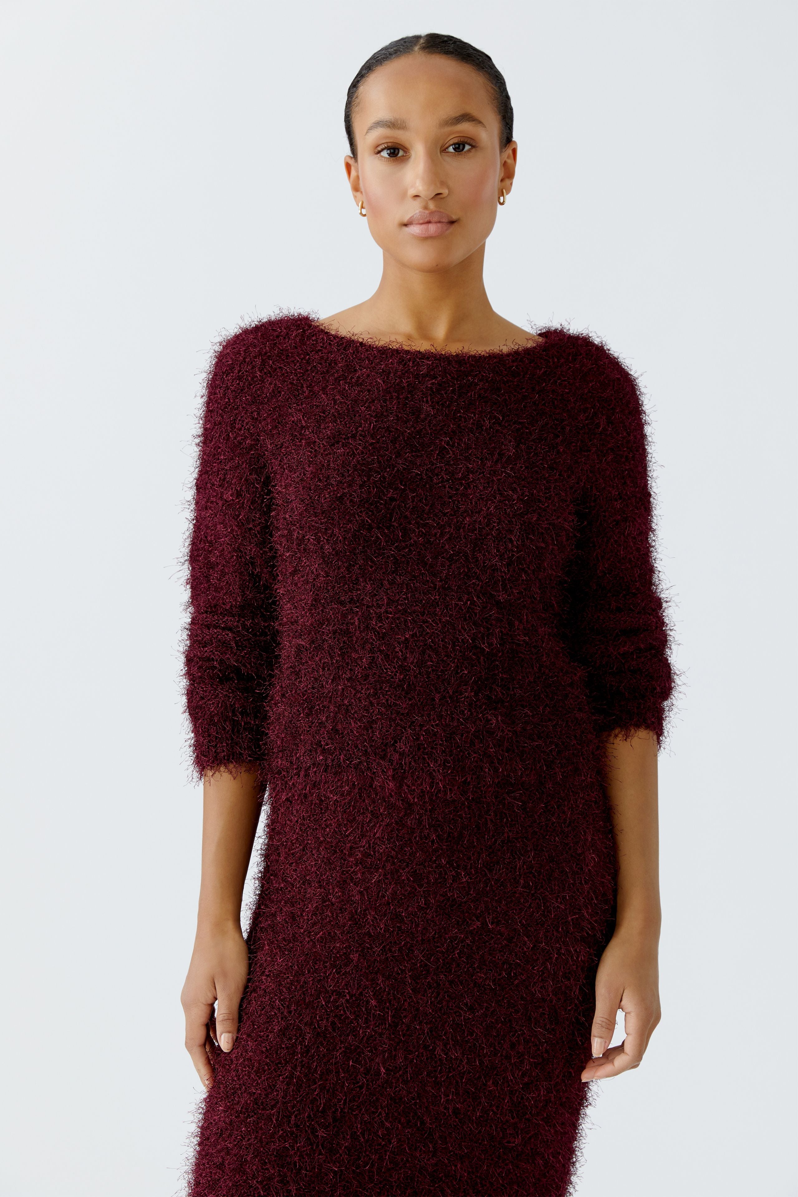 OUI Verkürzter Pullover aus Fransengarn