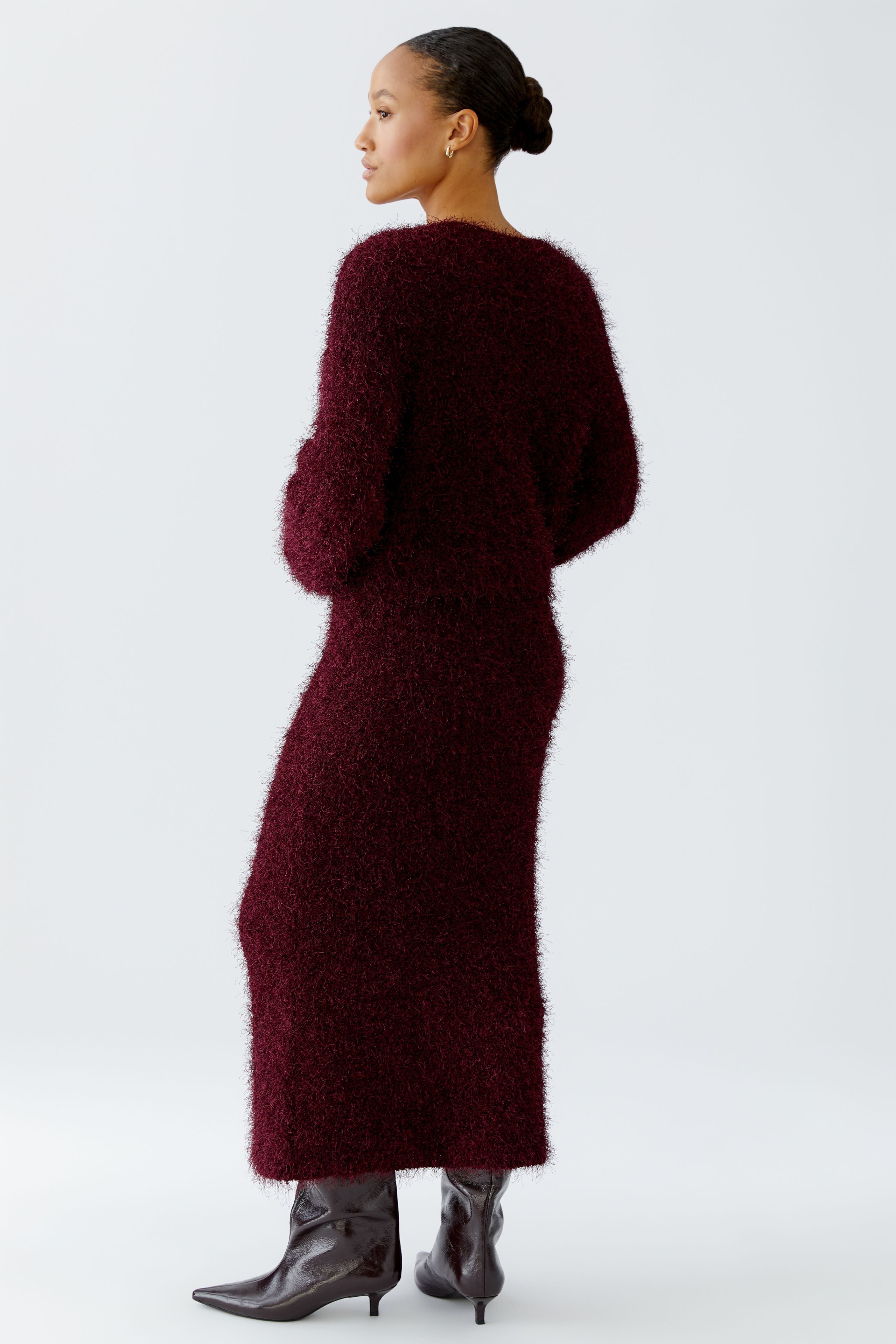 OUI Verkürzter Pullover aus Fransengarn