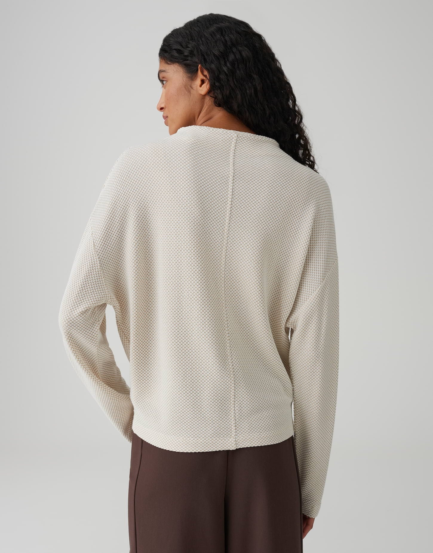 OPUS Longsleeve mit zweifarbiger Textur Regular Fit Serata