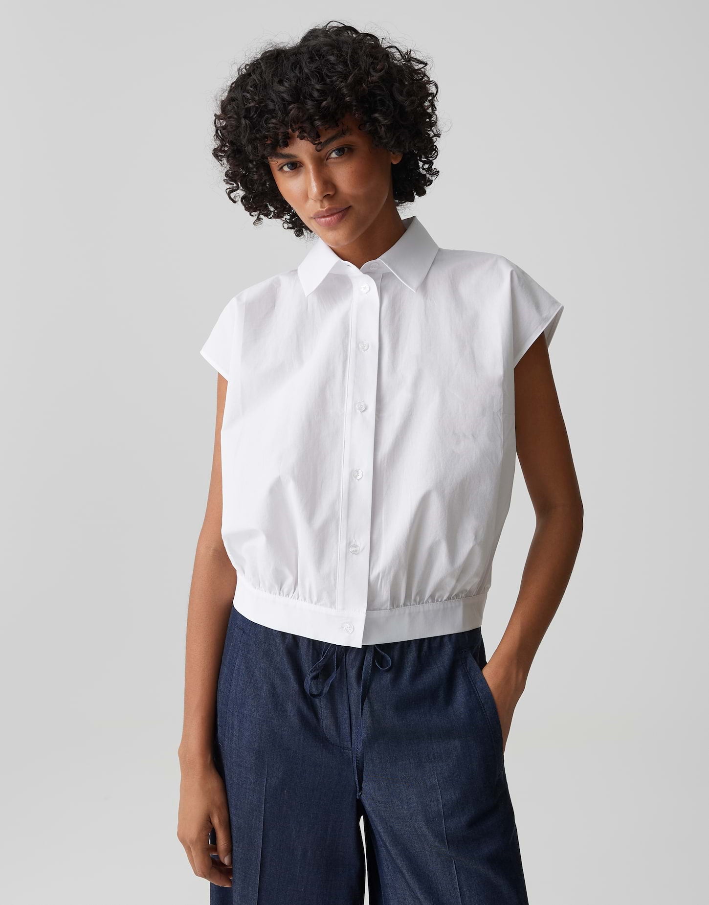 OPUS Kurzarmbluse Regular Fit Foreen