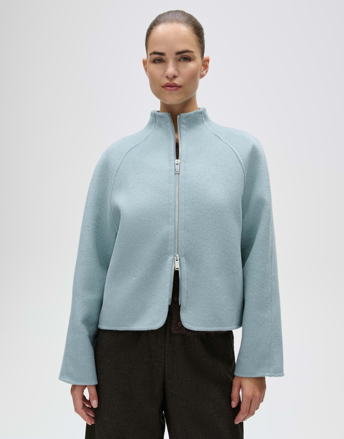 Doubleface Jacke im Woll Mix Regular Fit Helisu