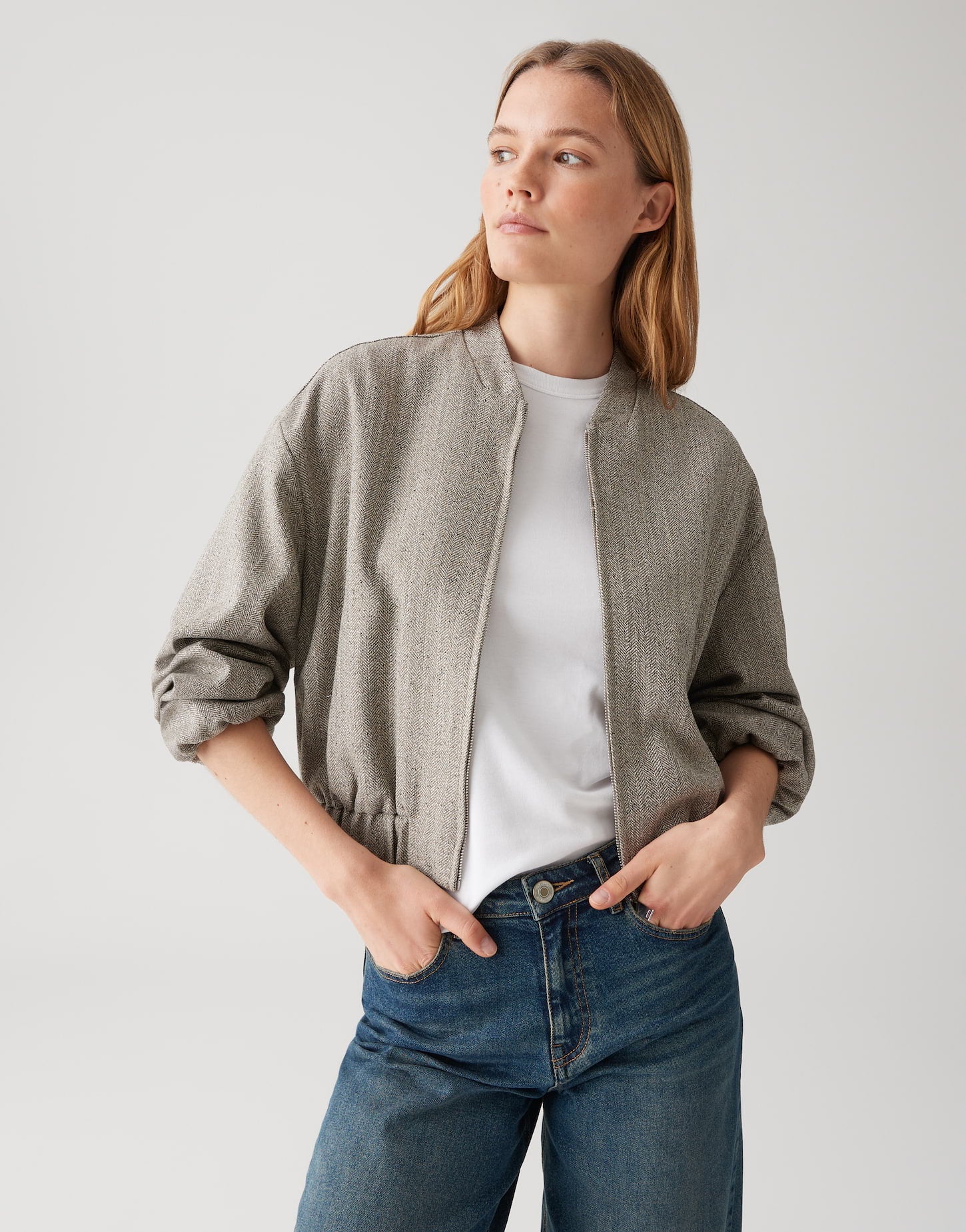 OPUS Regular Blouson im Fischgratmuster Jalea herringbone