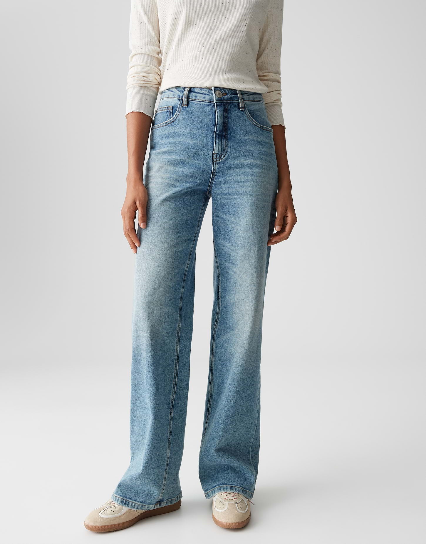 OPUS Wide Leg Jeans Mid Rise Miva escape