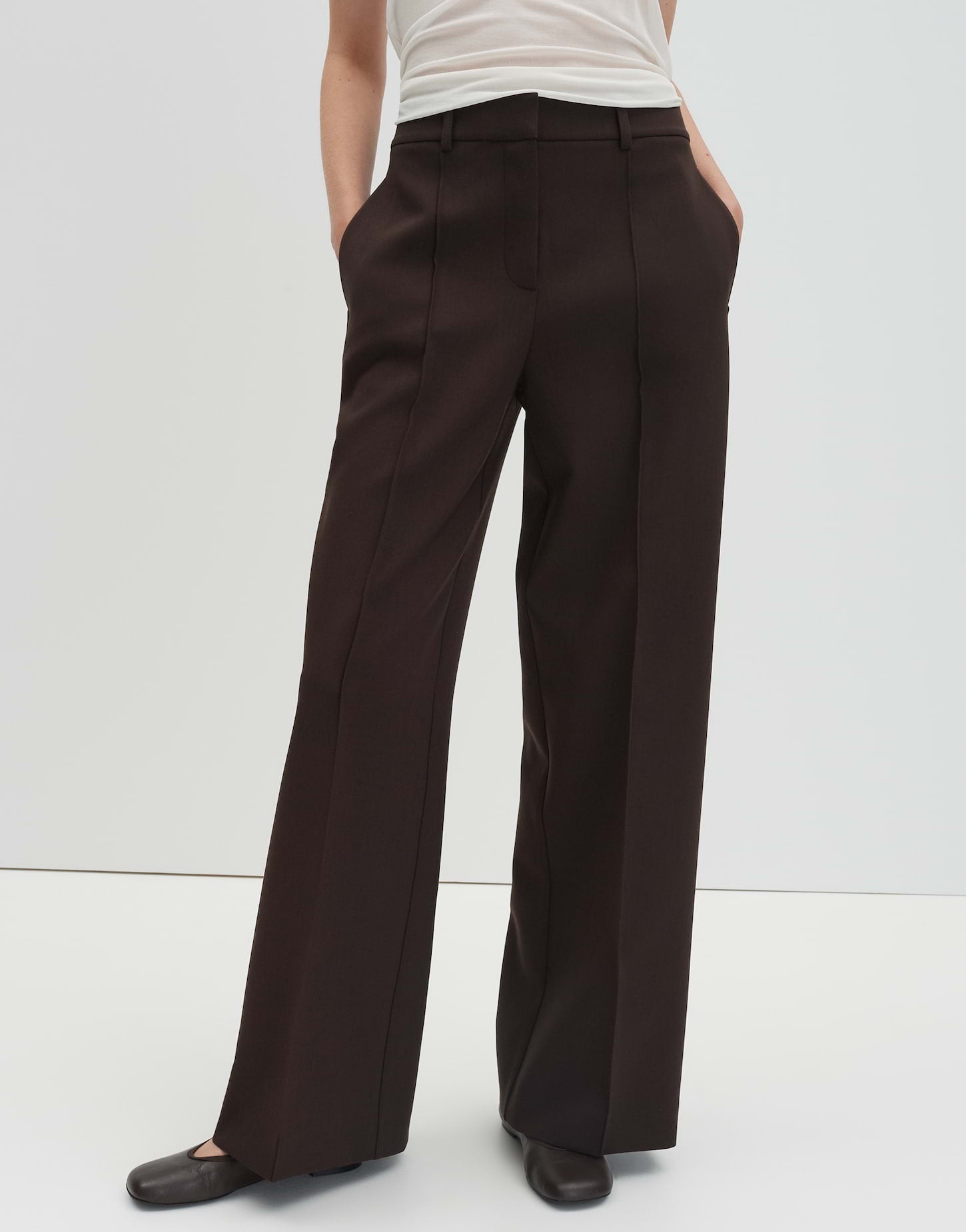 Someday Wide Leg Pants mit abgesteppten Biesen Catsby line