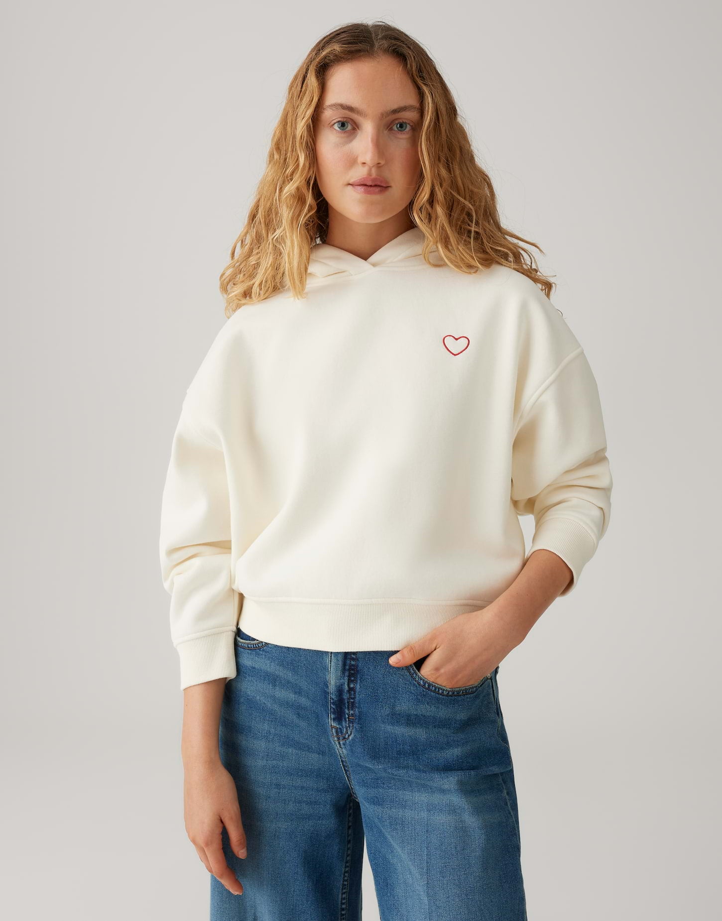 OPUS Weicher Kapuzenpullover mit Herz Regular Fit Galentine