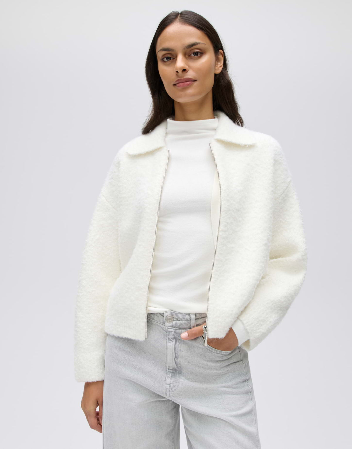 Sportive Strickjacke mit Reißverschluss Regular Fit Domira