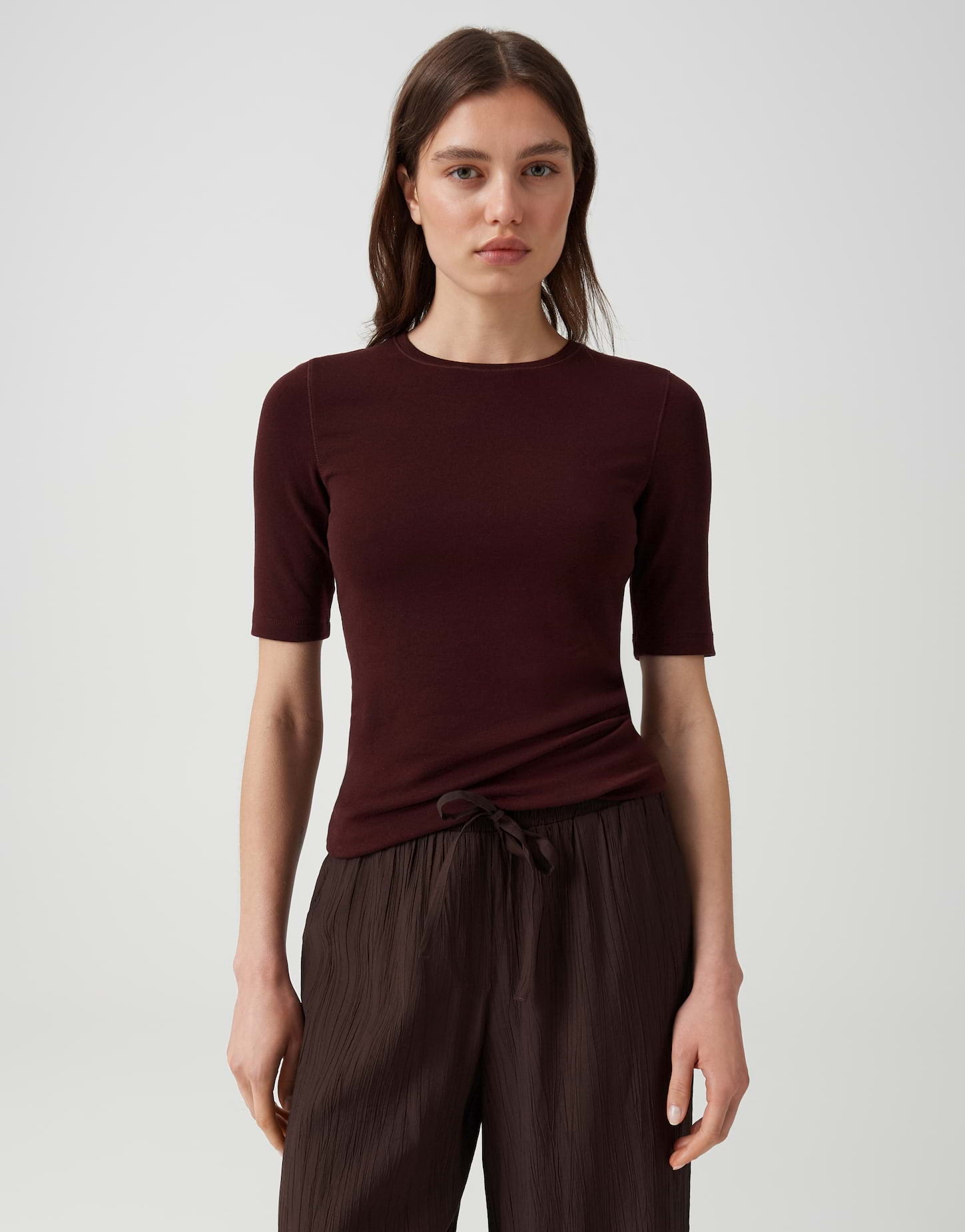 OPUS Jerseyshirt mit feiner Mélange Slim Fit Sorela