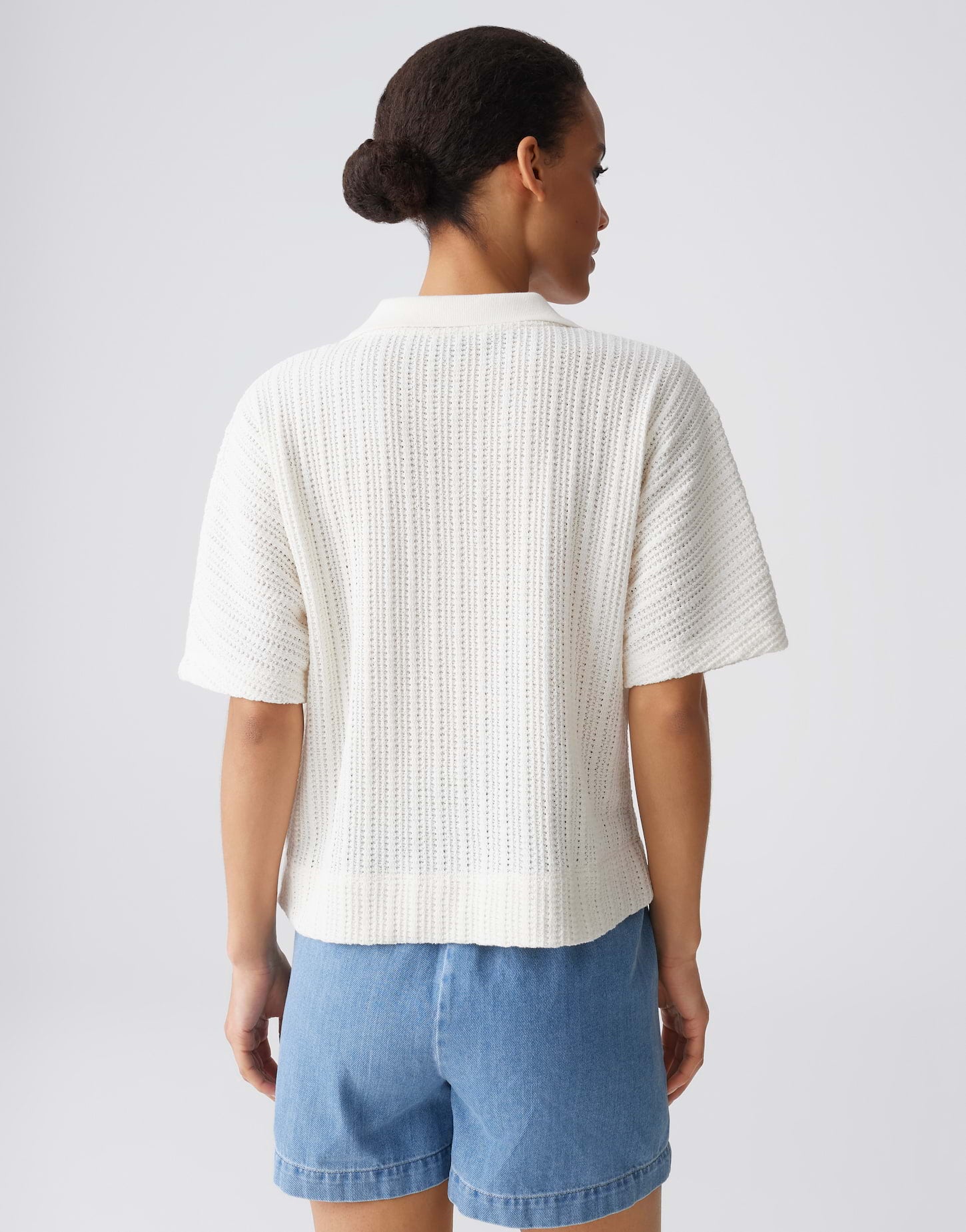 OPUS Poloshirt in luftiger Strickoptik Loose Fit Sepoko