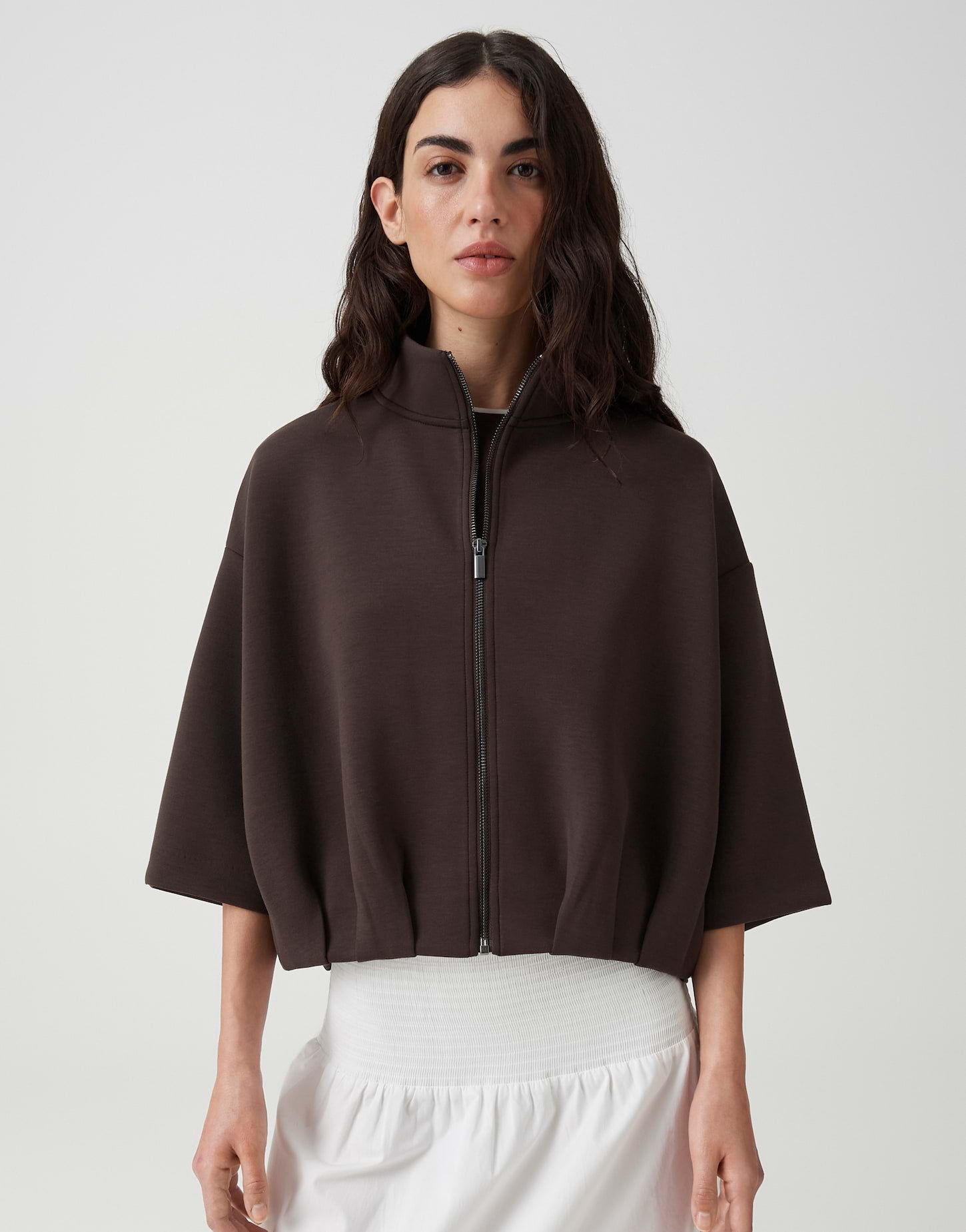 OPUS Skulpturale Sweatjacke aus Scuba Sweat Loose Fit Galtos
