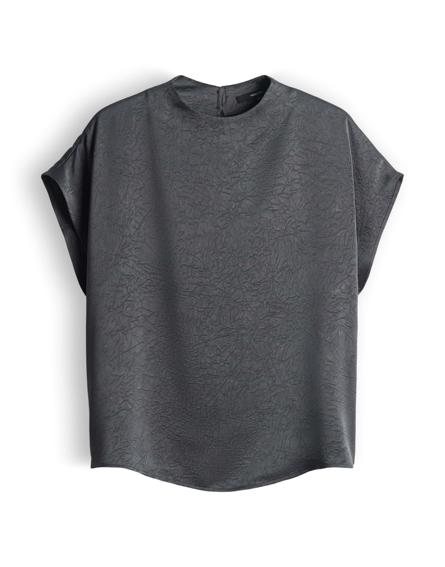 Someday Loose Satinbluse mit Crinkle Effekt Zirken