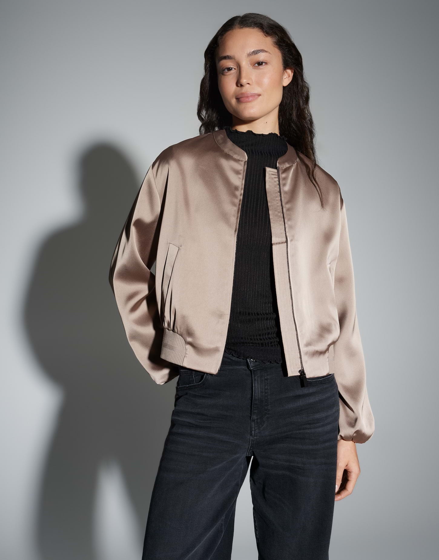 OPUS Regular Blousonjacke aus Satin Jupita