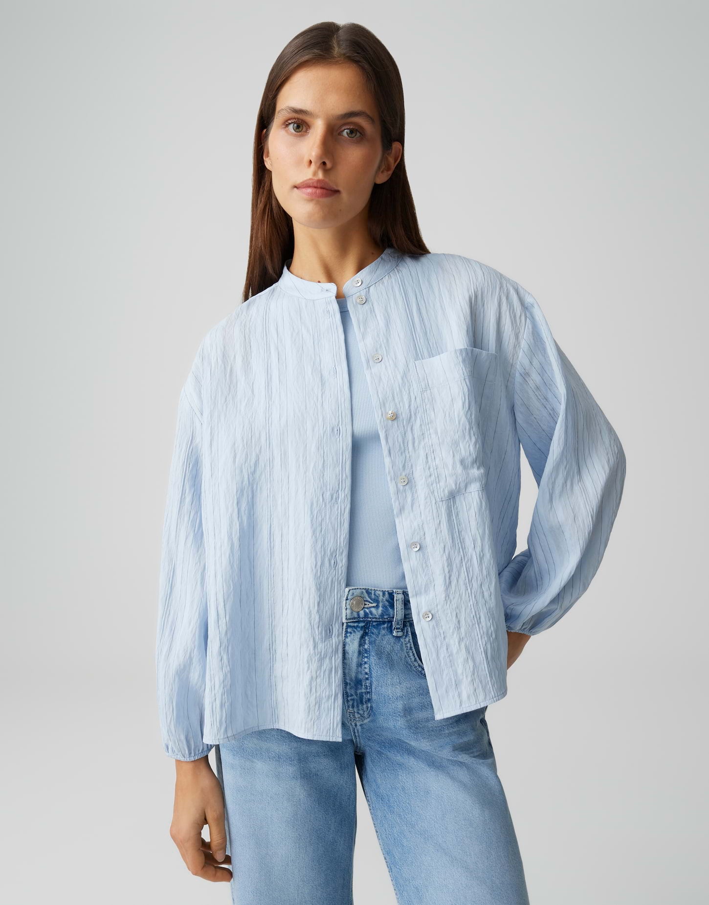 OPUS Hemdbluse mit feinem Webstreifen Regular Fit Flaria