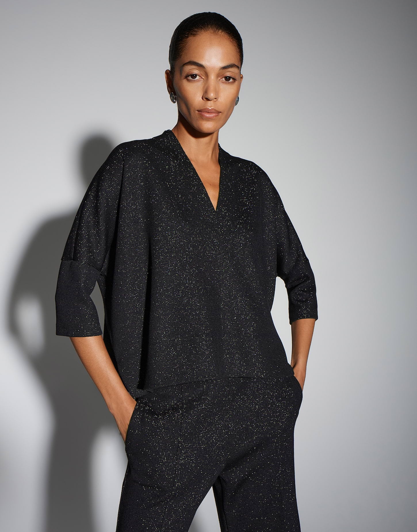 Someday Loose Sweatshirt mit Glanz Effekt Ushimmer