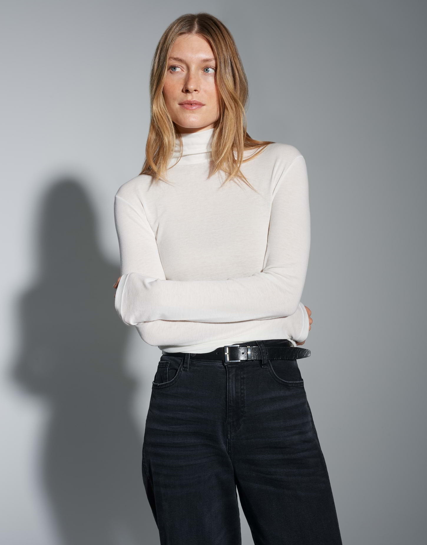 OPUS Slim Longsleeve aus Tencel Wolle Mix Somy