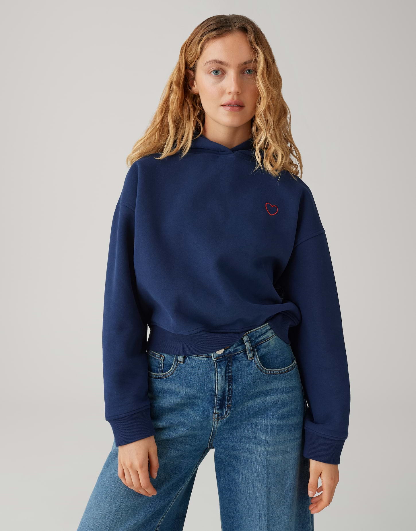 OPUS Weicher Kapuzenpullover mit Herz Regular Fit Galentine
