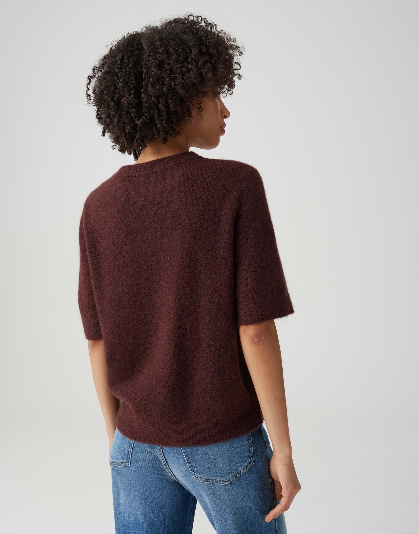 OPUS Kurzarmpullover mit Wollanteil Regular Fit Pimota