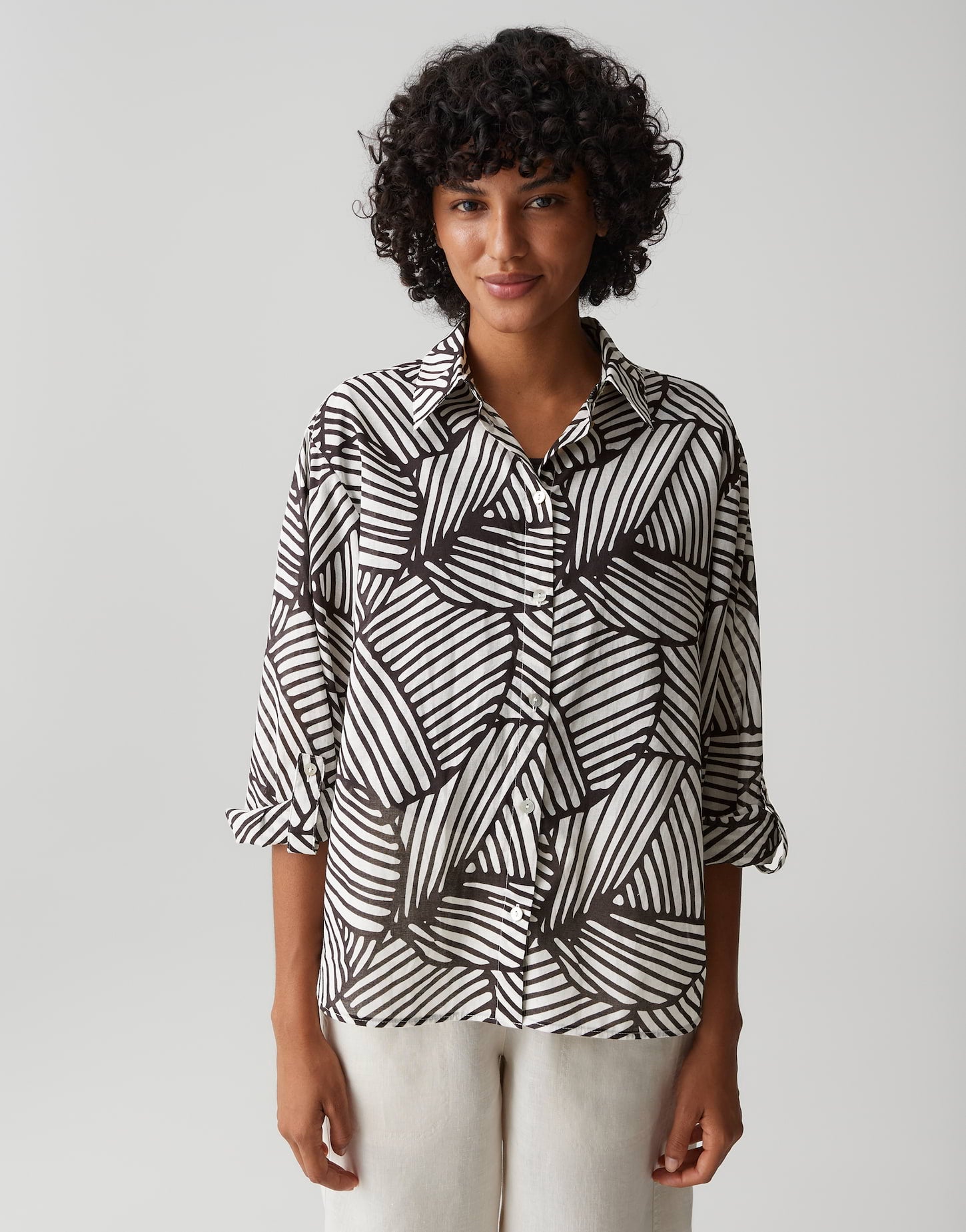 OPUS Bedruckte Hemdbluse Regular Fit Felora botanical
