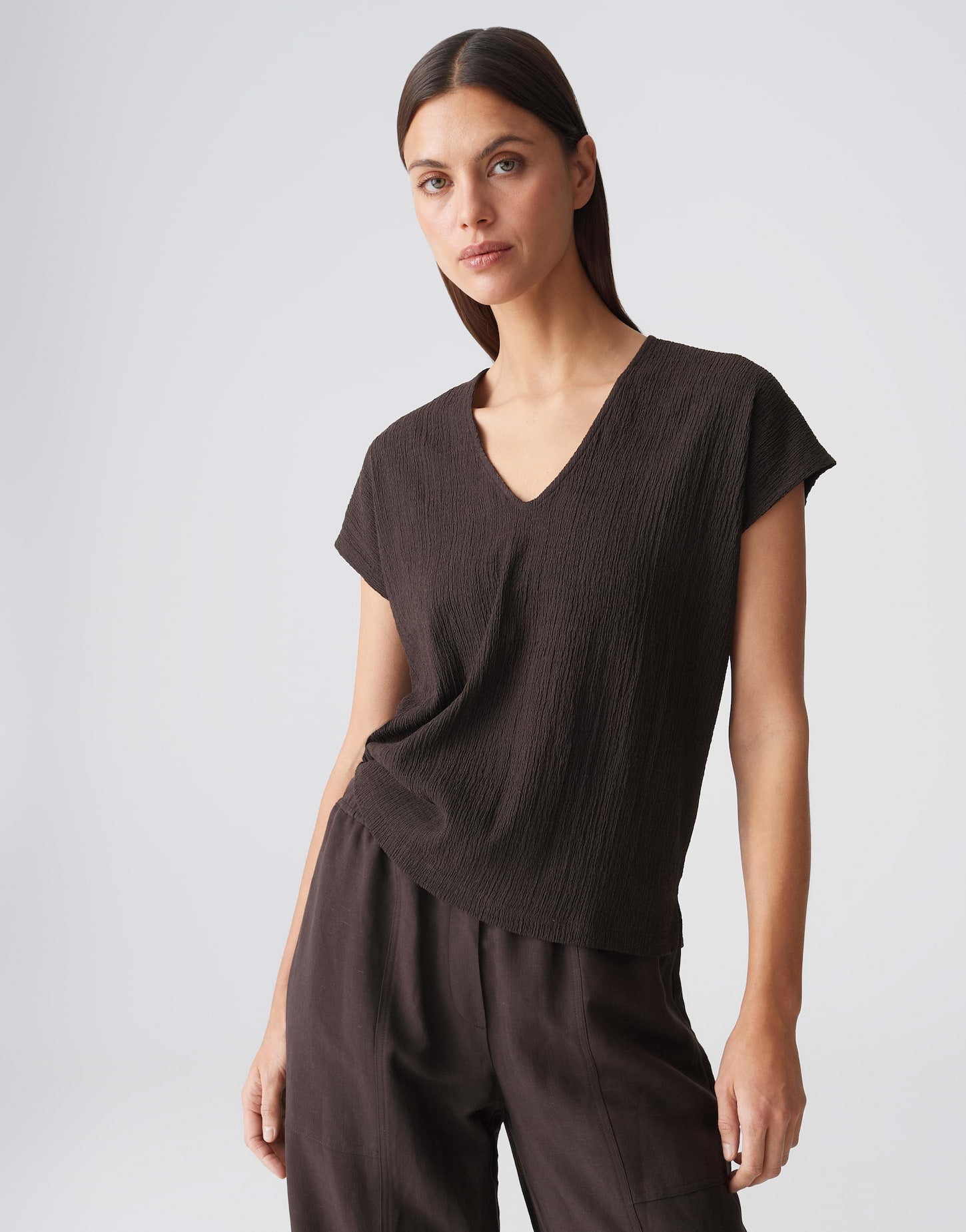 OPUS Boxy Fit Shirt mit Crash Effekt SIRUKUS STRUCTURE