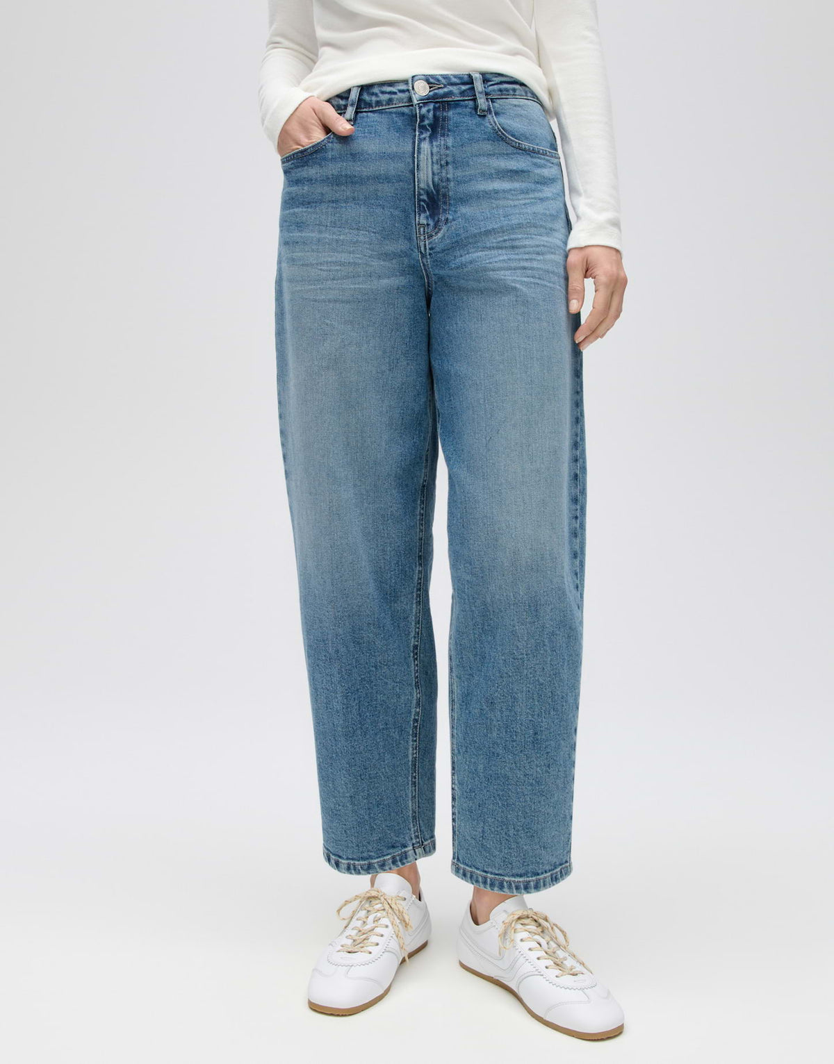 Tapered Jeans aus Baumwoll Mix High Rise Maxie horizon