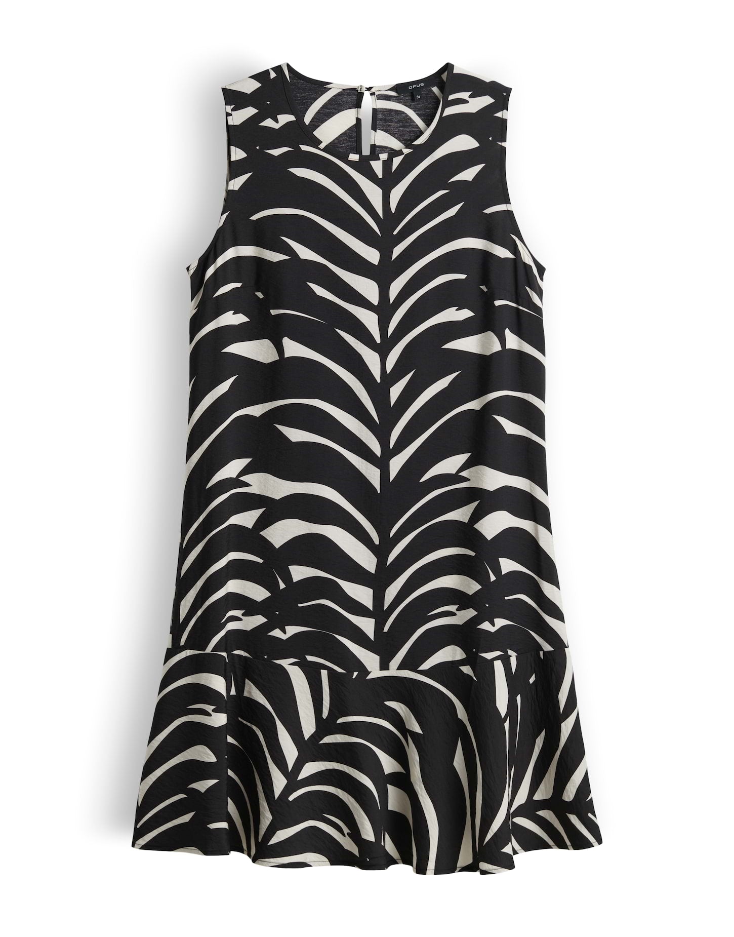 OPUS Printkleid mit angesetzten Volant Wenola leaves