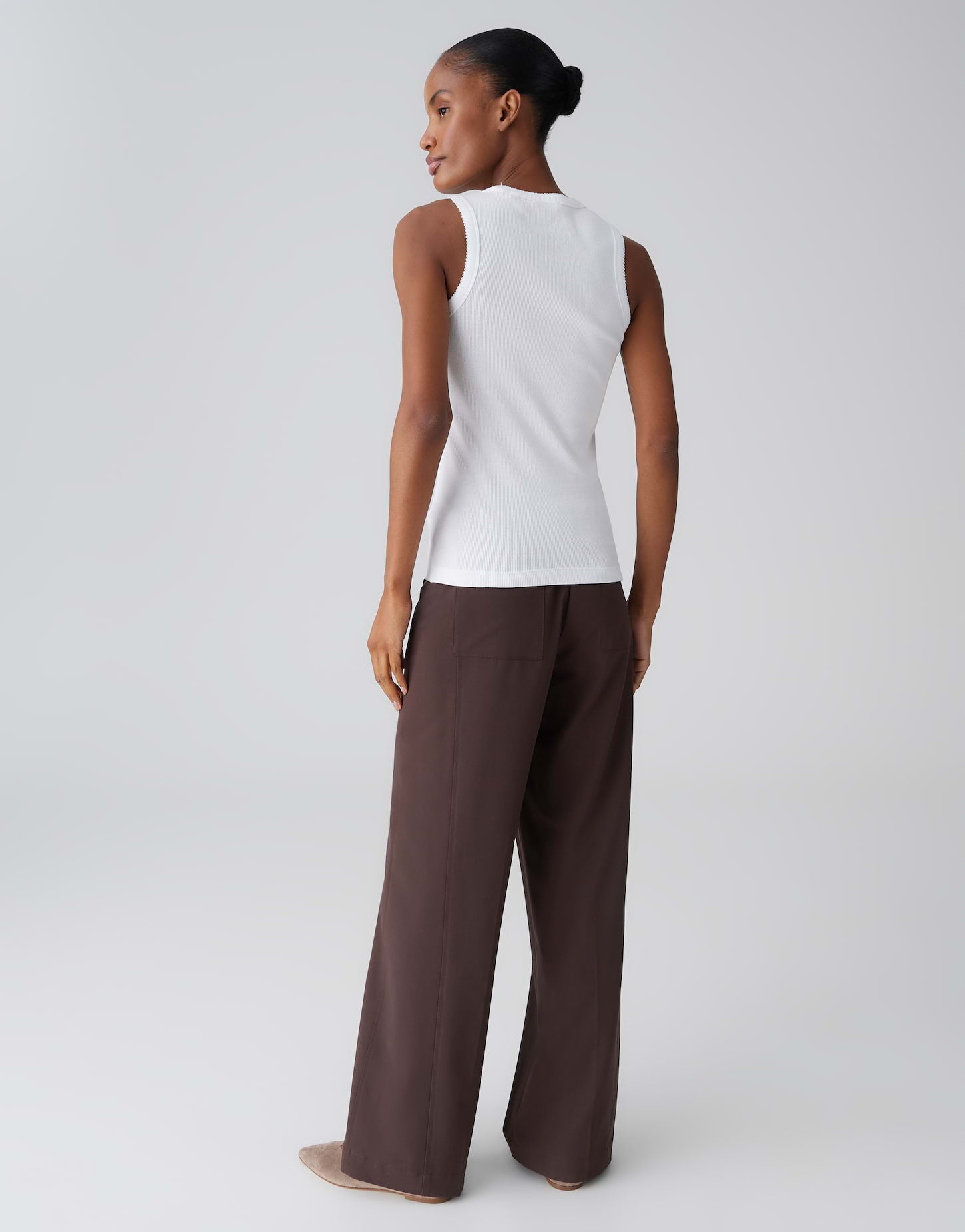 OPUS Tanktop mit femininer Spitzenborte Slim Fit Ilesso scallop
