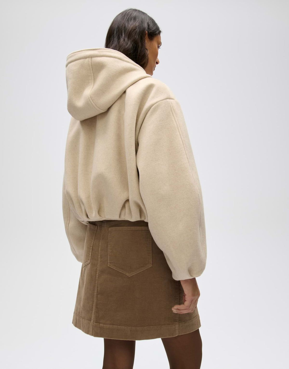 Wattierte Woll Double Jacke im Blouson Stil Regular Fit Halenso