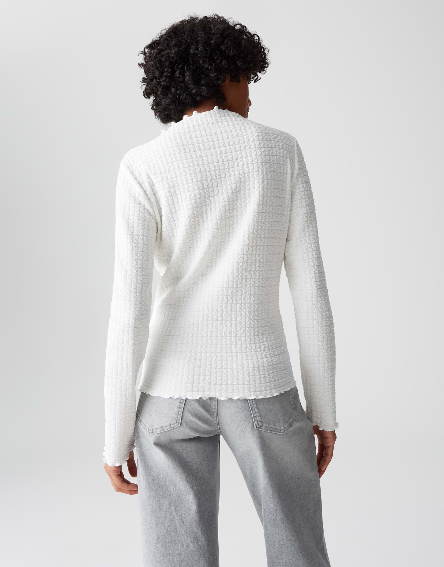 OPUS Slim strukturiertes Longsleeve mit Kurbelkanten Sirken