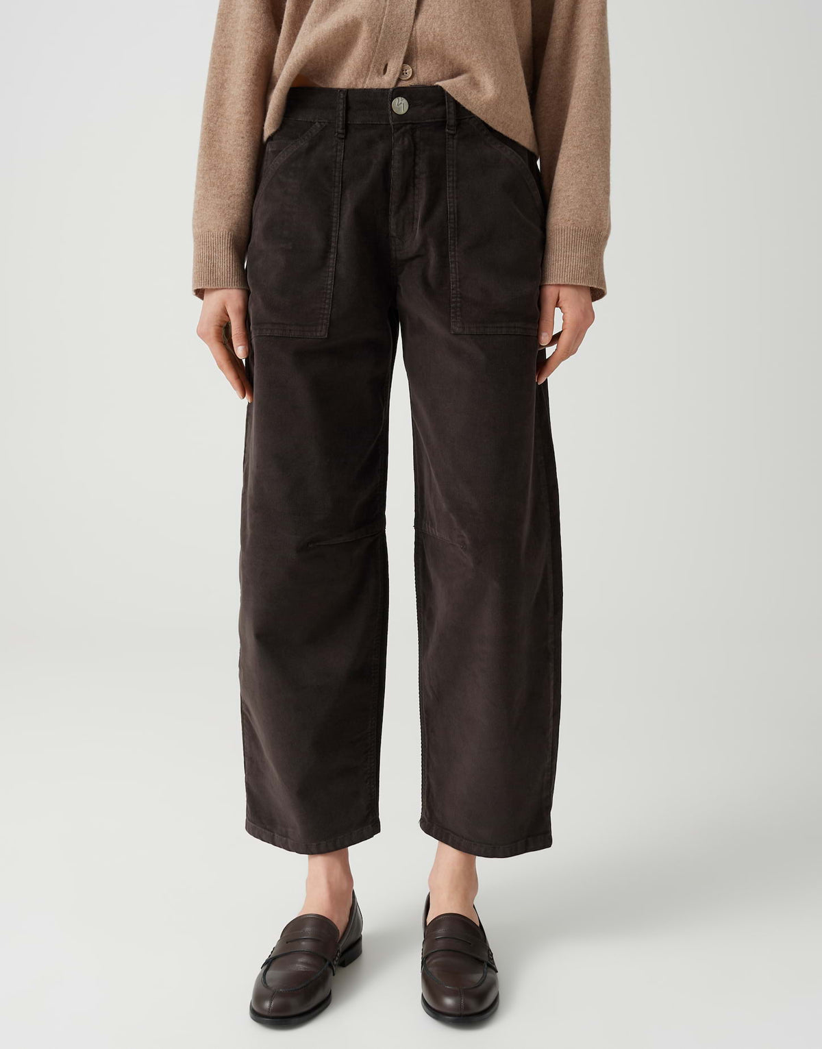 Barrel Jeans aus Feincord Mid Rise Lissie boldi